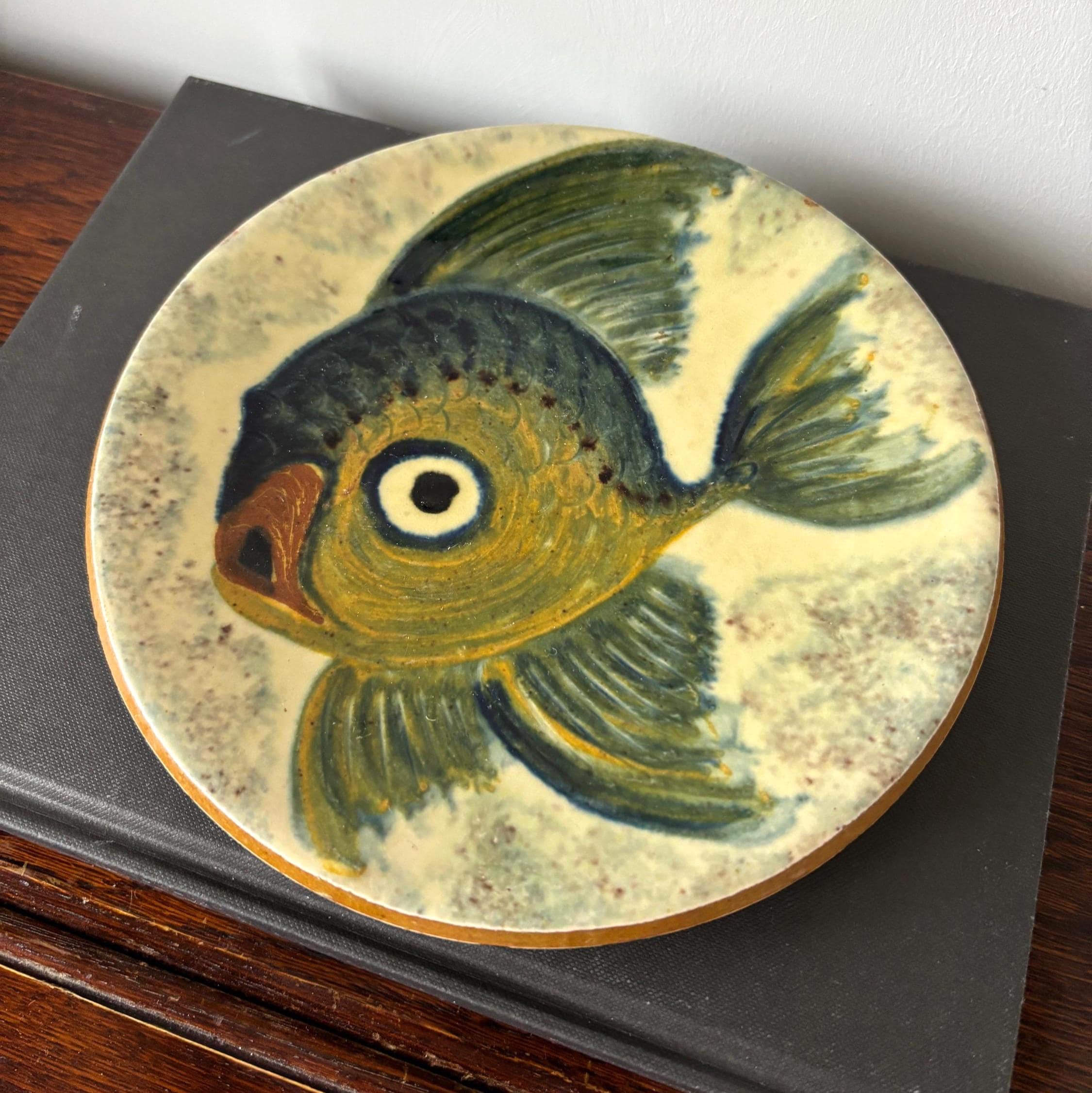 Vintage Puigdemont Spanish Ceramic Fish Wall Decor Mid Century Mediterranean Coastal Wall Art