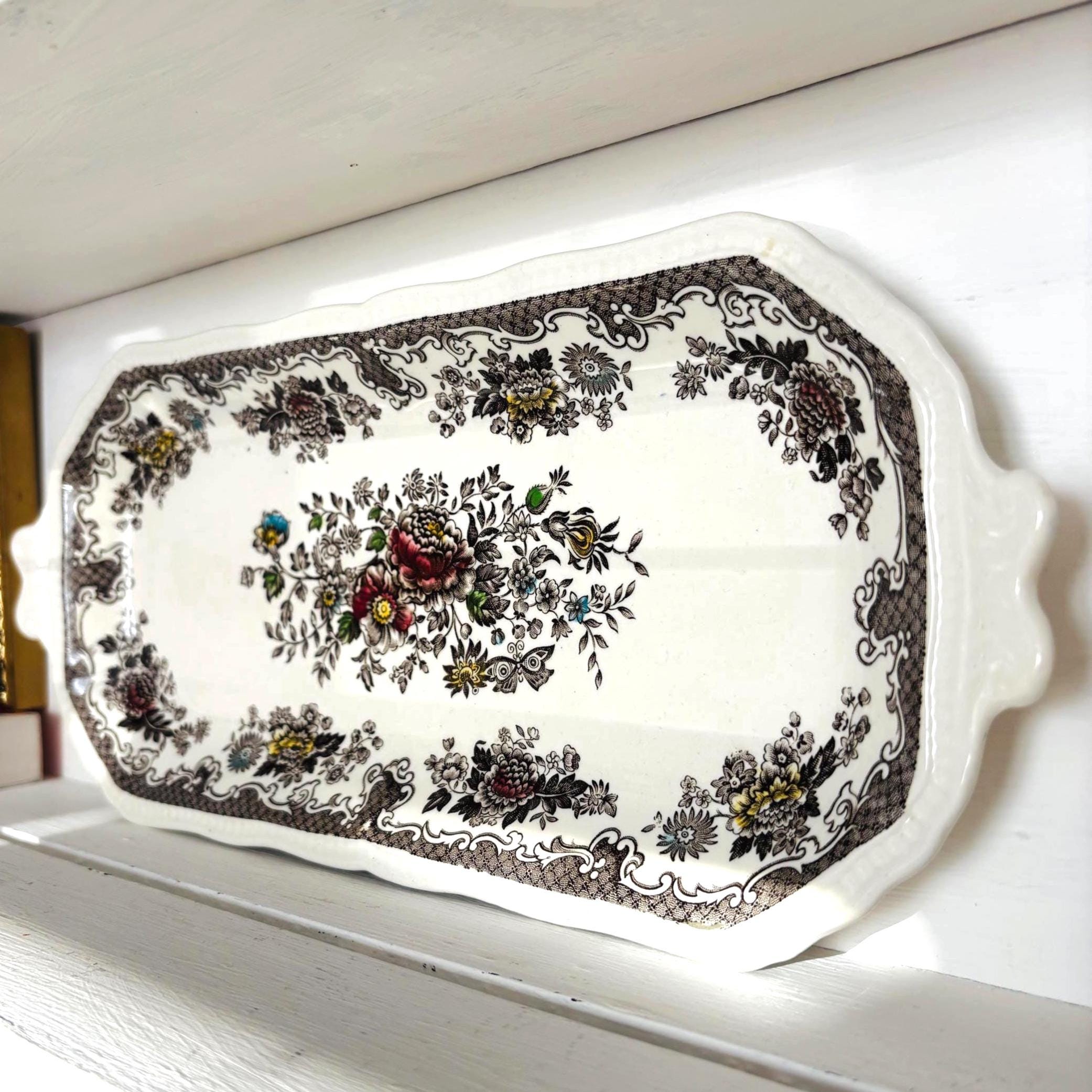 Vintage Enoch Wedgwood (Tunstall) “Balmoral” Ironstone Serving Tray – Made in England