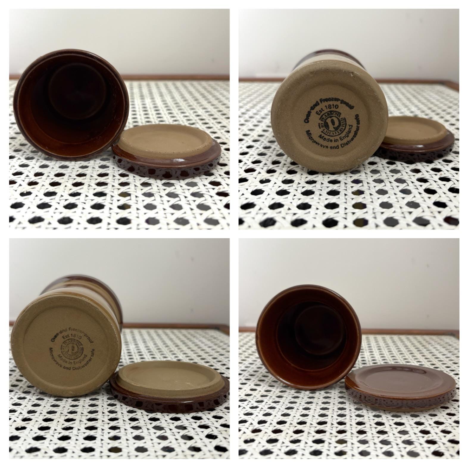 Vintage Parsons Stoneware Kitchen Canister | England, Brown Glazed Crock