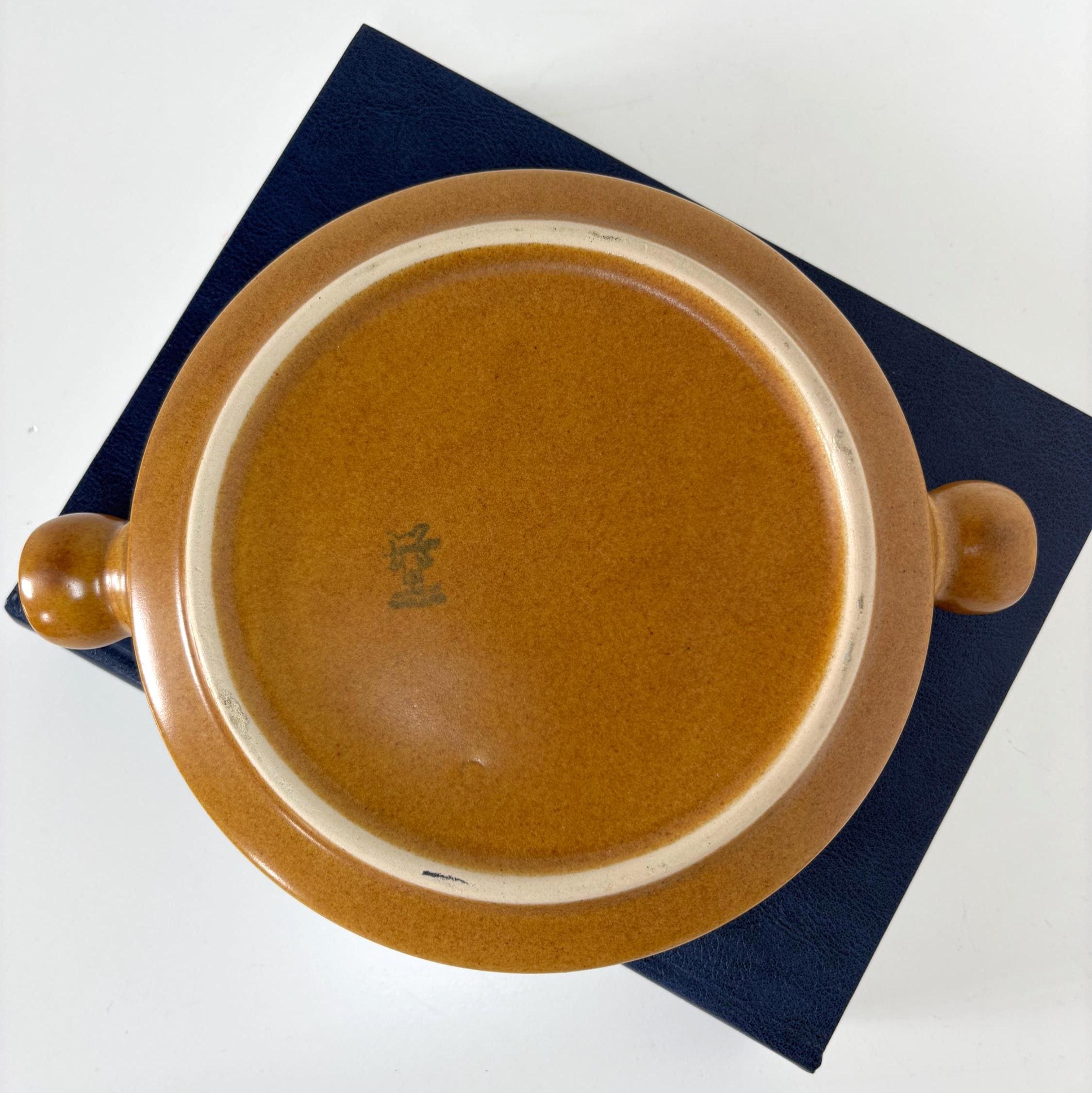 Vintage Denby Langley Canterbury Stoneware Serving Dish Brown Ribbed Mid Century Casserole Bowl