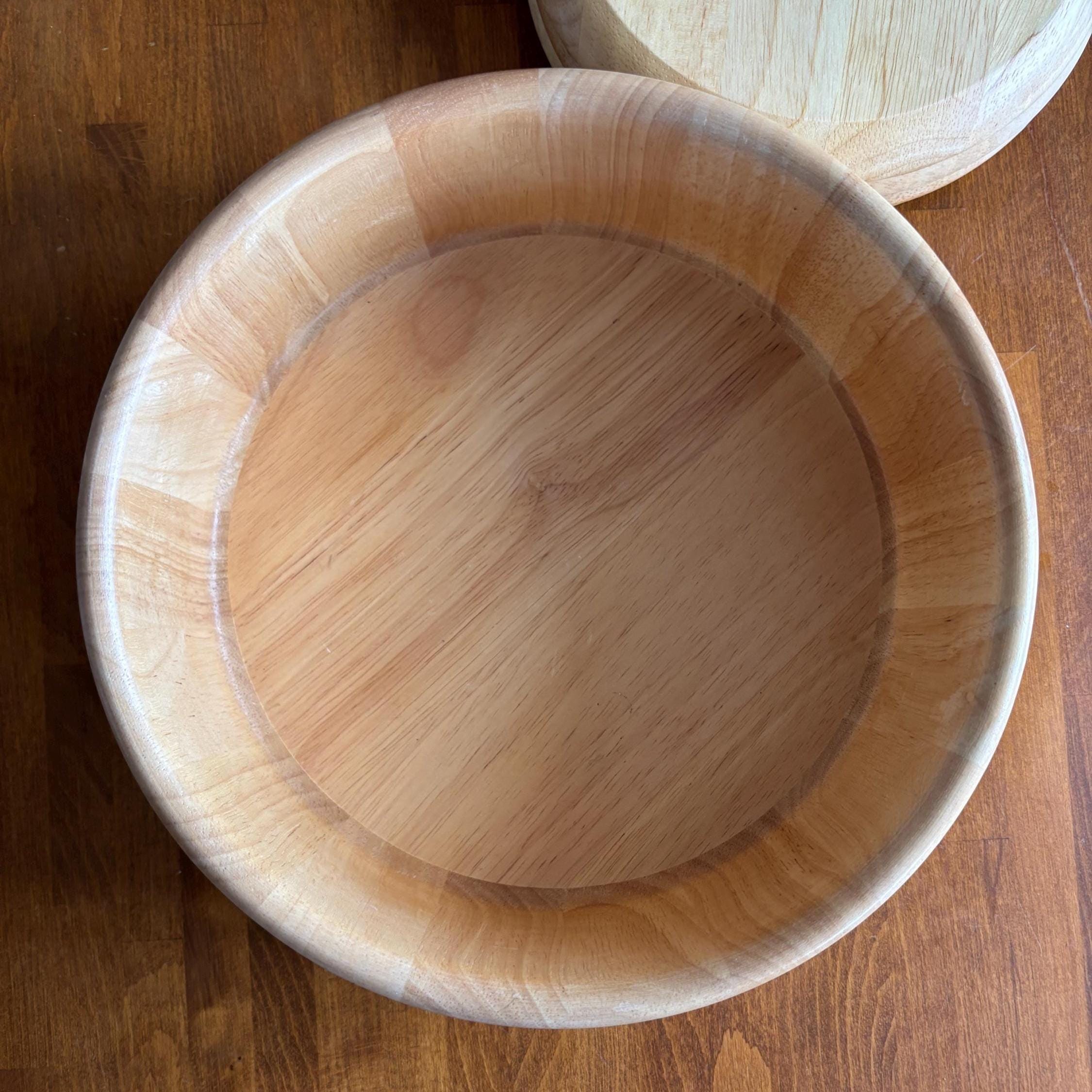 Vintage Wooden Salad Bowl Set: Rustic Thai Tableware, 5-Piece