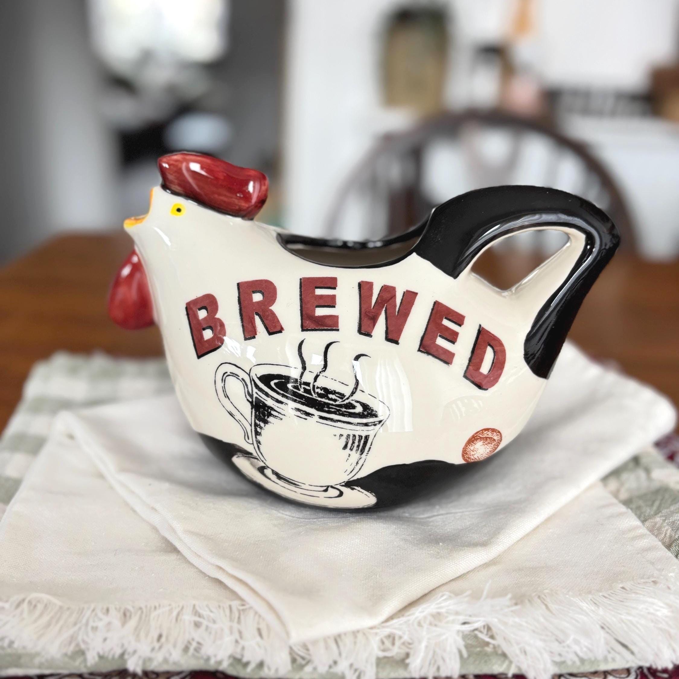 Vintage Chicken Creamer Jug Cafe Nostalgia Hand Painted Farmhouse Kitchen Decor Gift