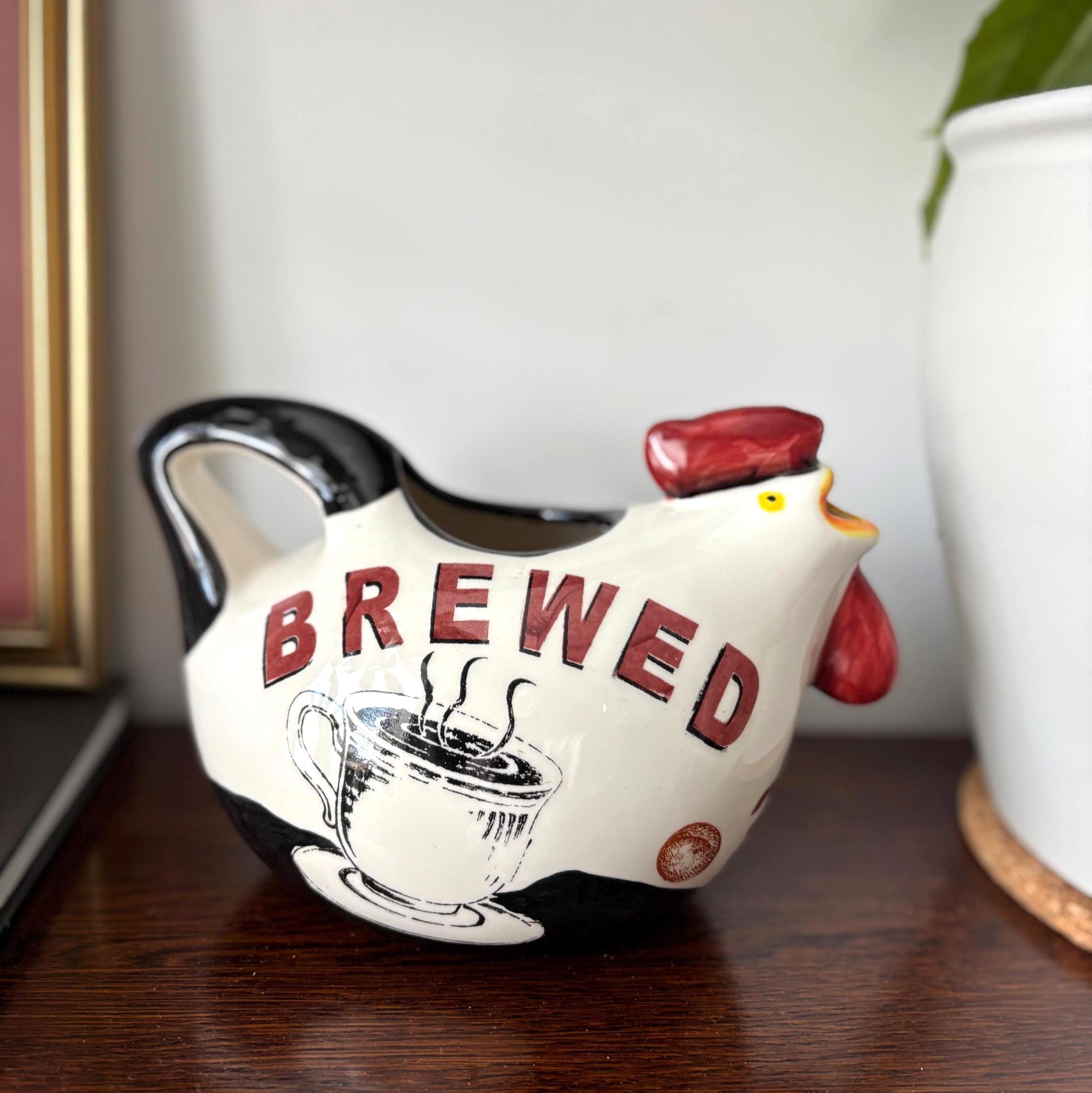 Vintage Chicken Creamer Jug Cafe Nostalgia Hand Painted Farmhouse Kitchen Decor Gift