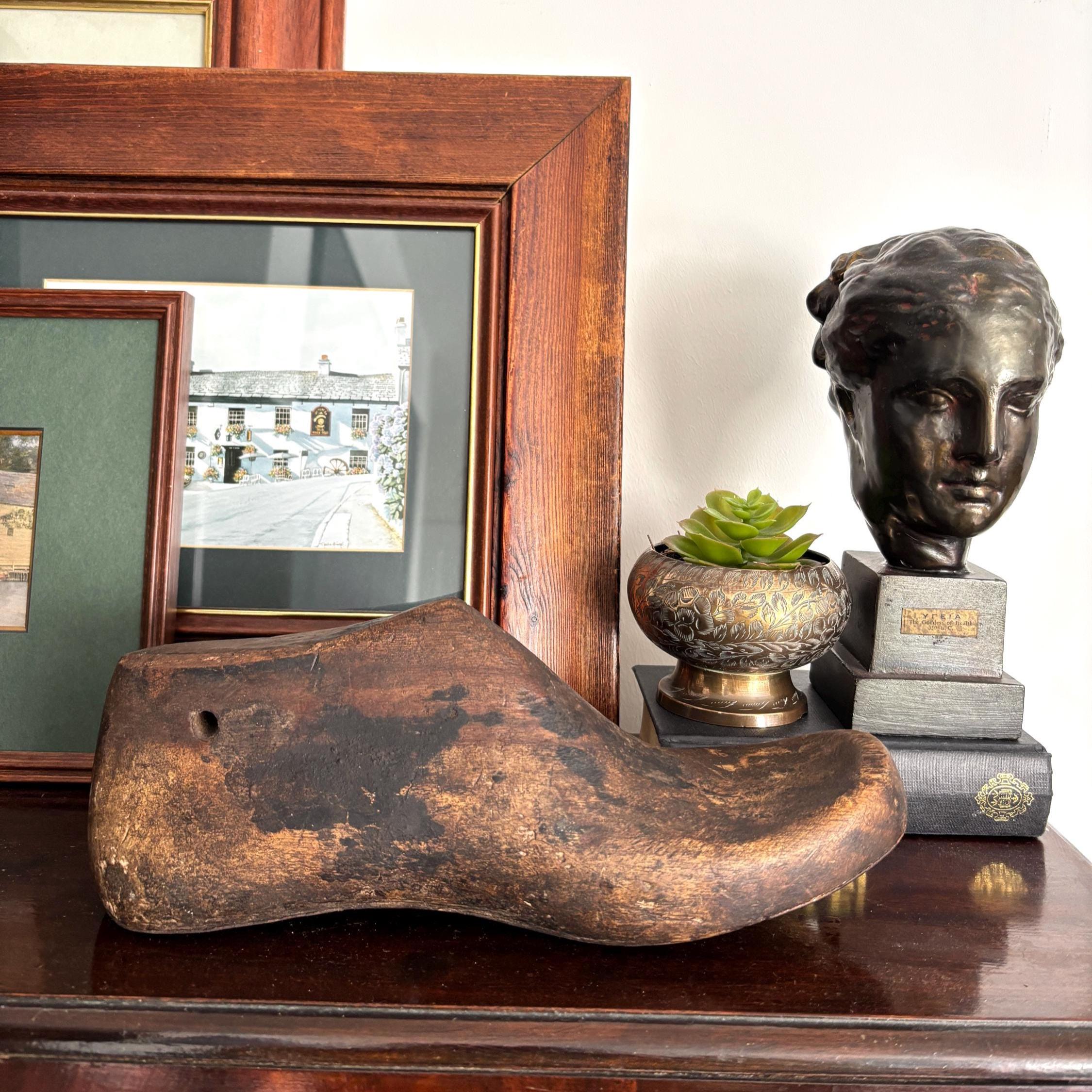 Vintage Wooden Shoe Last | Rustic Cobbler Tool | Antique Shoemaker Form | Farmhouse Industrial Decor