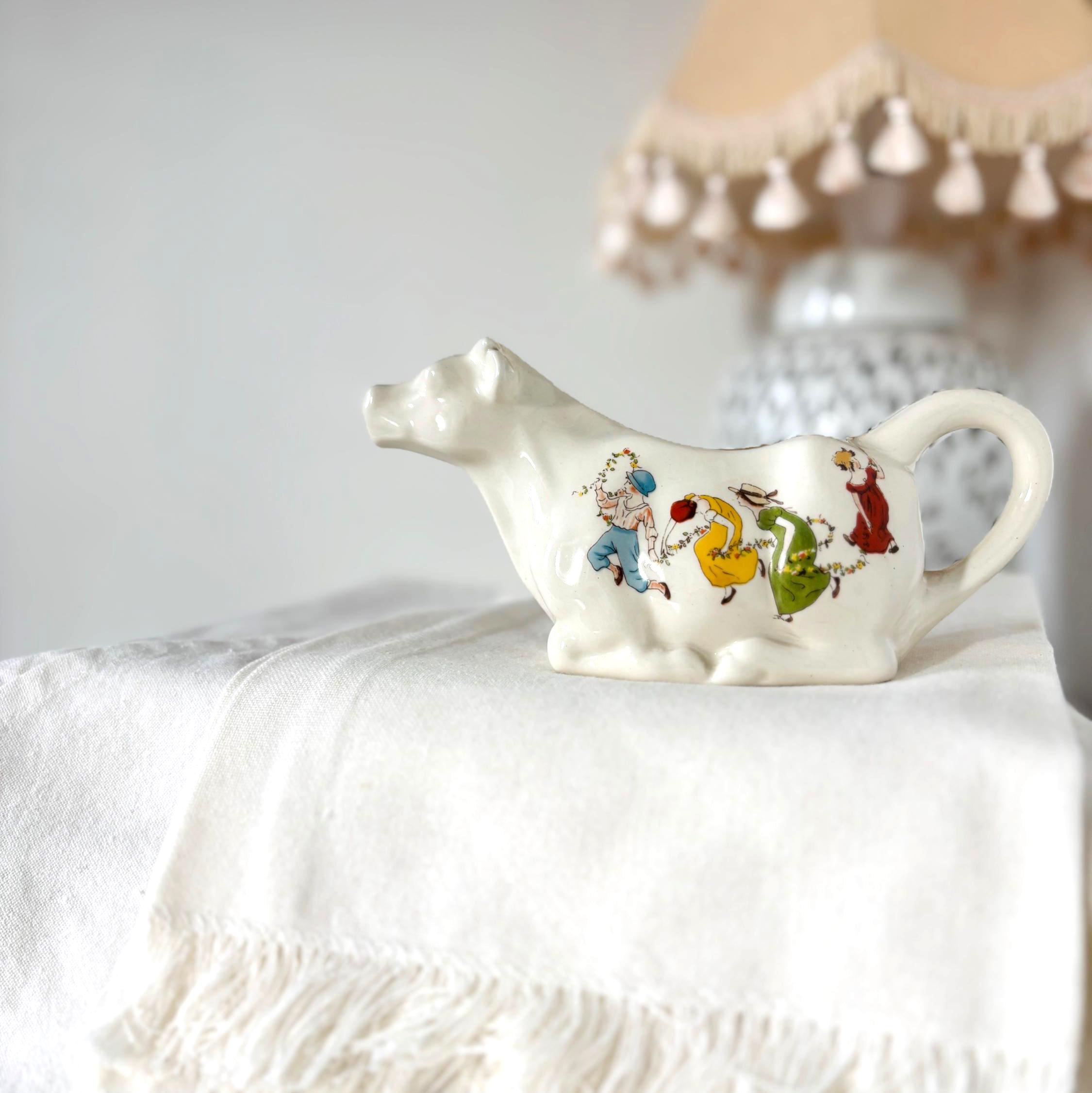 Vintage Crown Devon Cow Creamer Nursery Rhyme Milk Jug