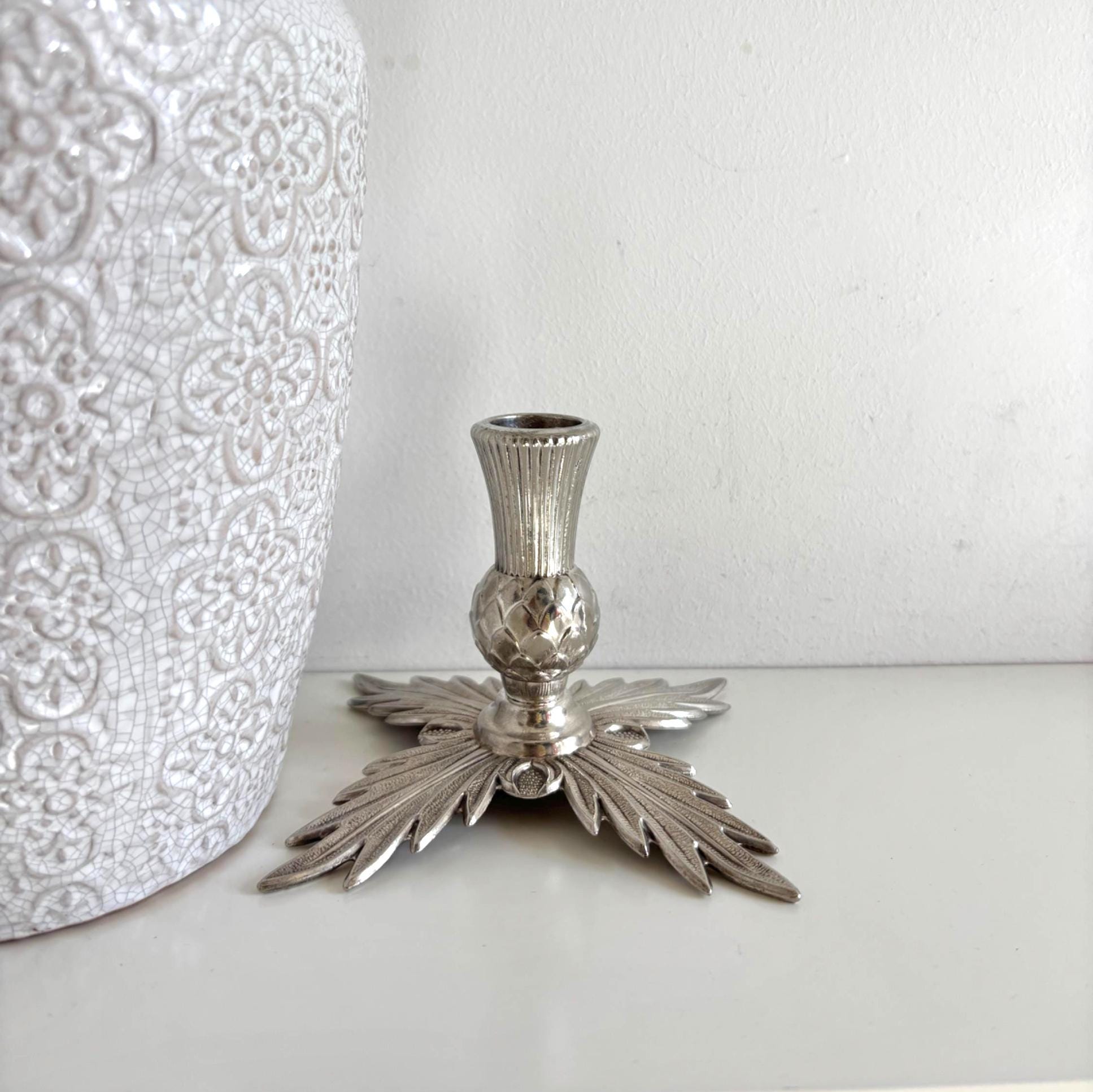 Vintage Ianthe Silver Plated Candle Holder | Made in England