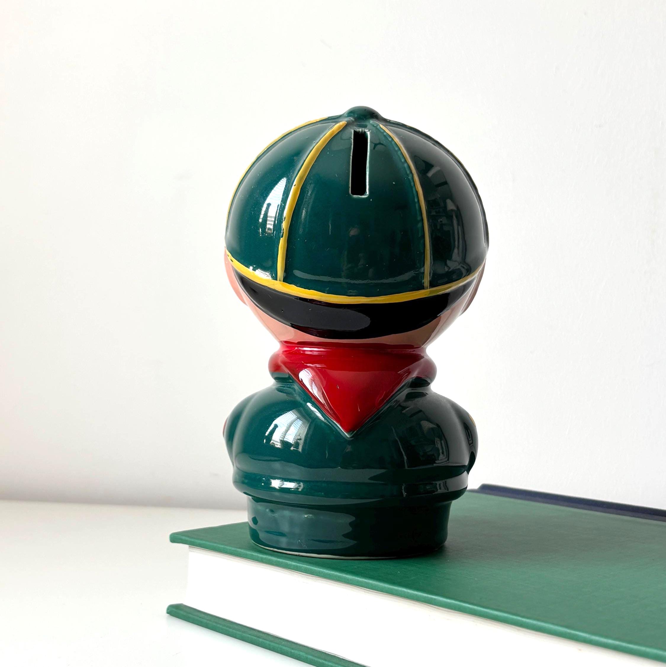 Vintage 1985 Hugh Taylor Scout Money Box Ceramic Piggy Bank Collectible Figure