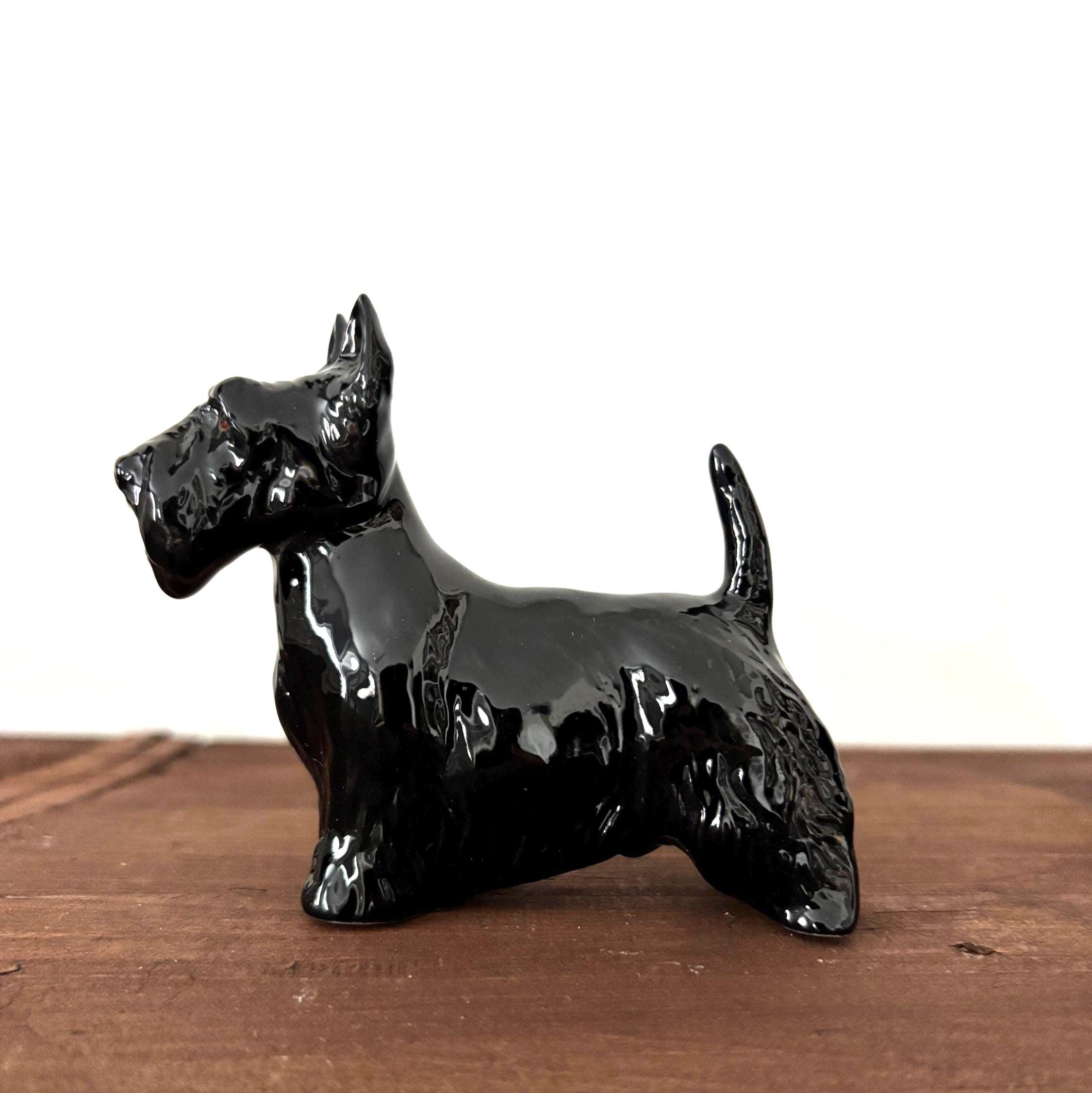 Vintage Beswick Black Scottie Dog Figurine England Terrier Ornament