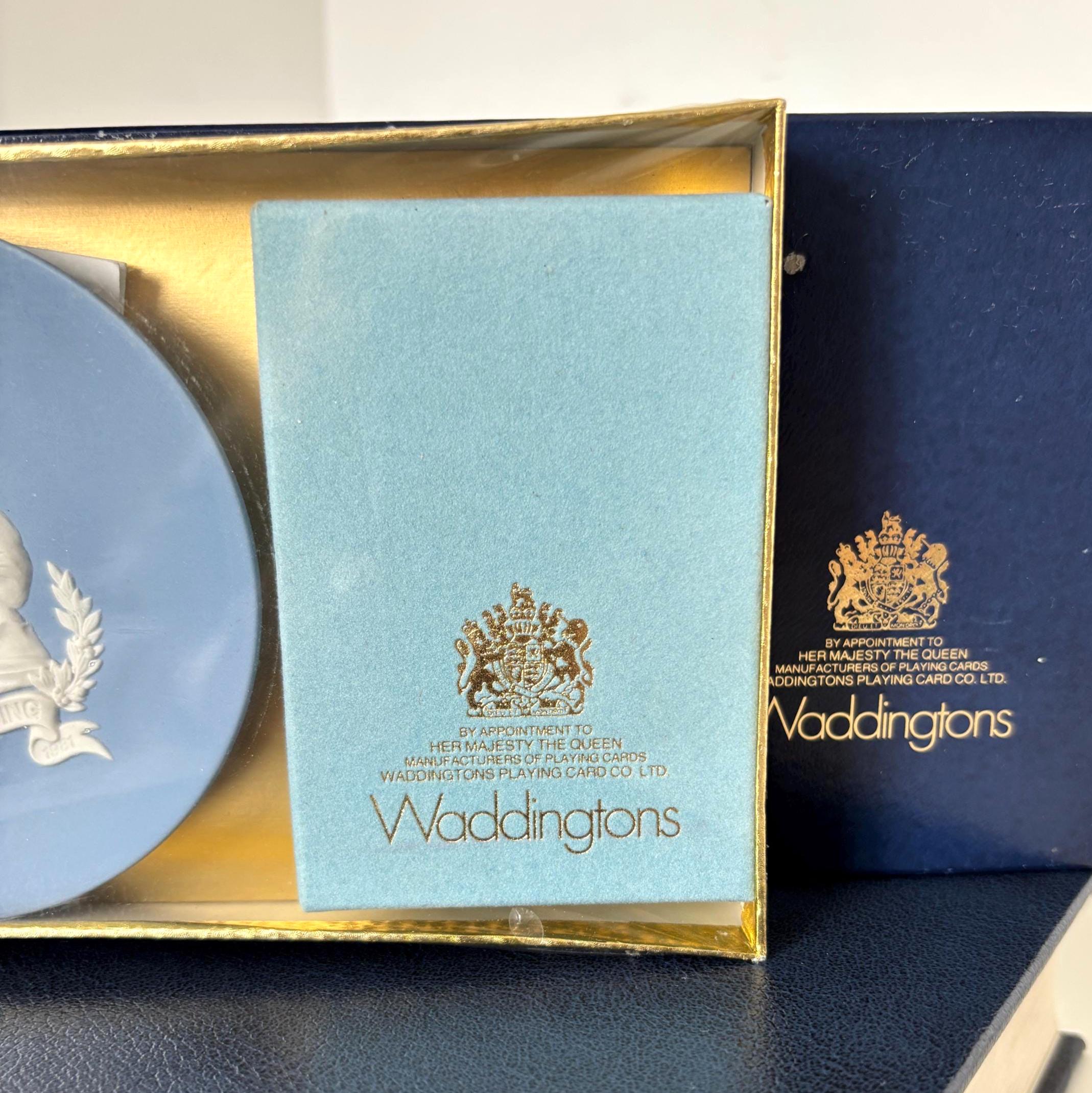 Vintage Wedgwood Jasperware Royal Wedding Card Set Waddingtons Playing Cards Boxed Charles Diana Gift