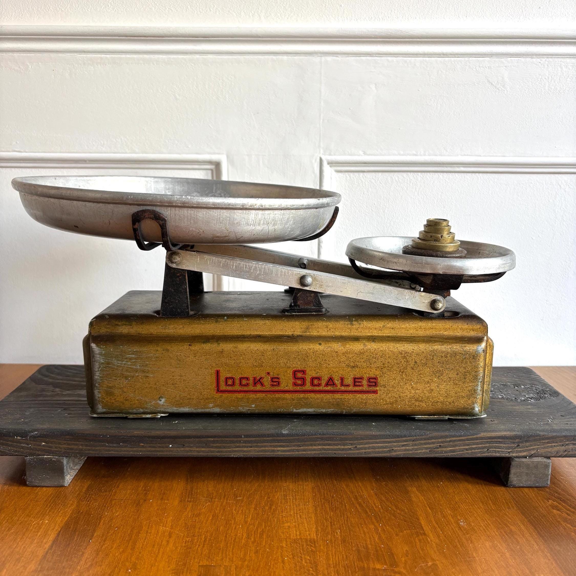 Vintage Lock's Scales | British Grocer's Counter Balance, c.1950s