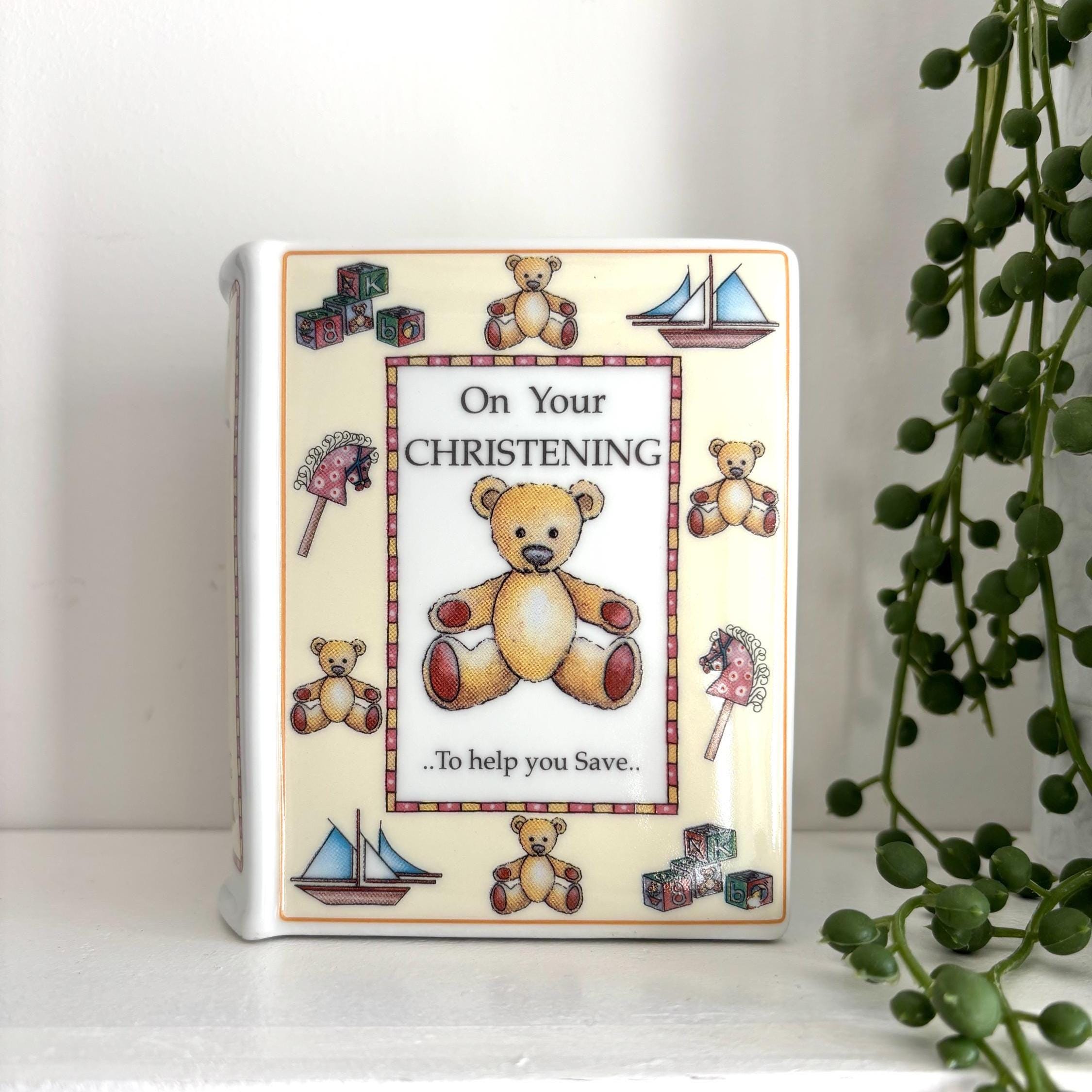 Vintage Royal Worcester Christening Savings Book | First Edition | Teddy Bear Design