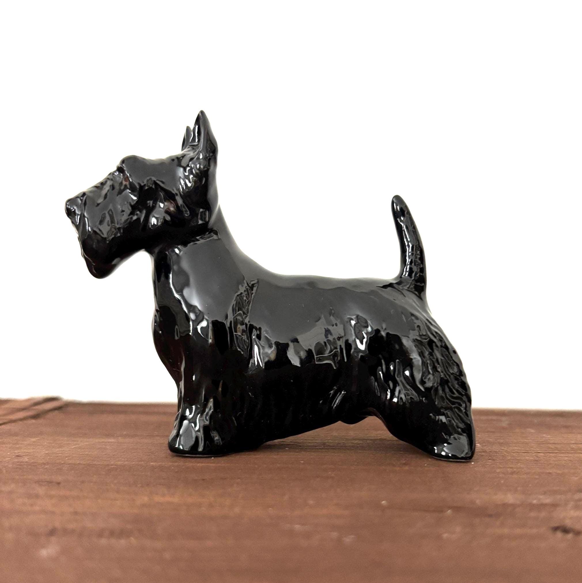 Vintage Beswick Black Scottie Dog Figurine England Terrier Ornament