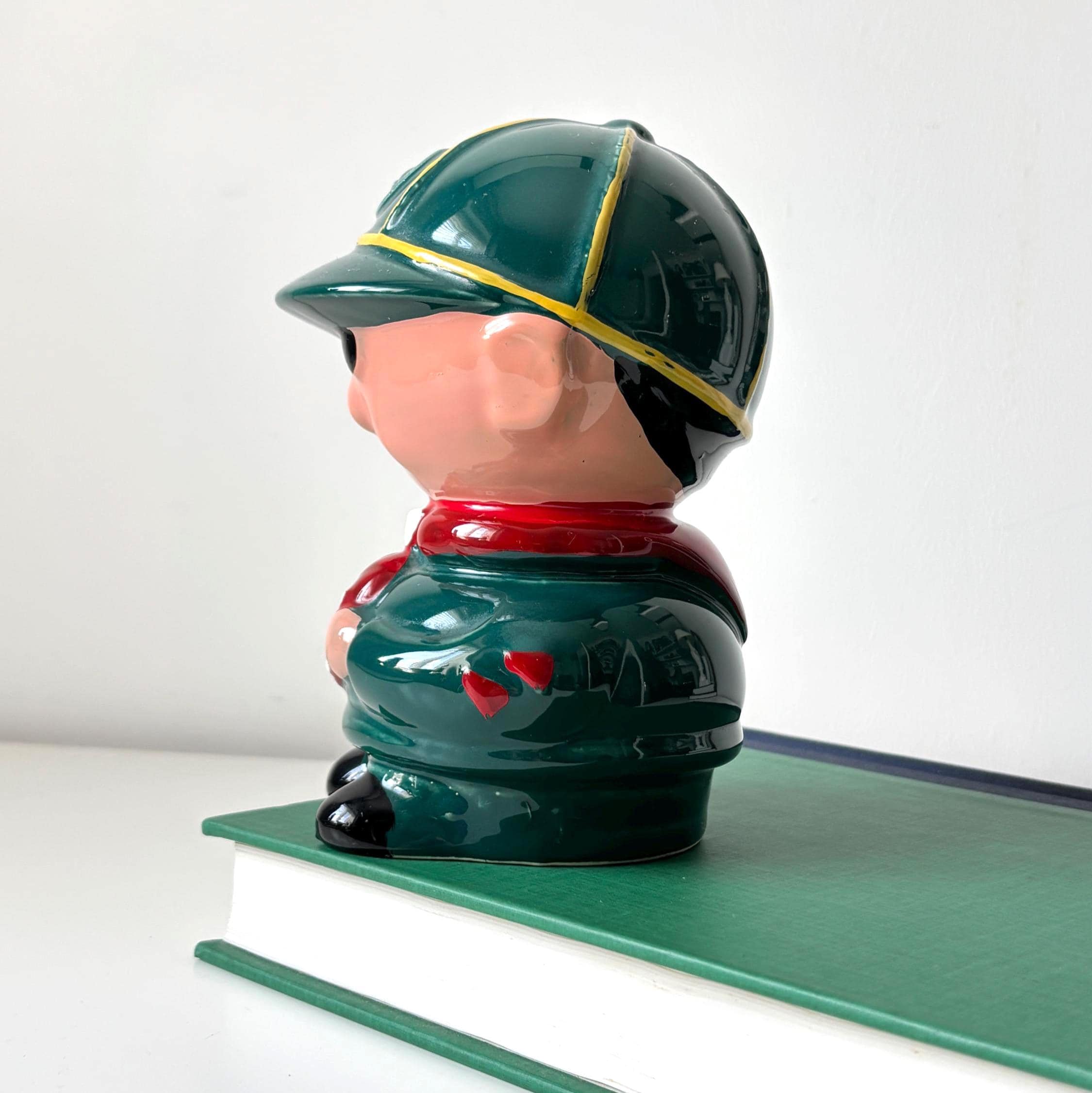 Vintage 1985 Hugh Taylor Scout Money Box Ceramic Piggy Bank Collectible Figure