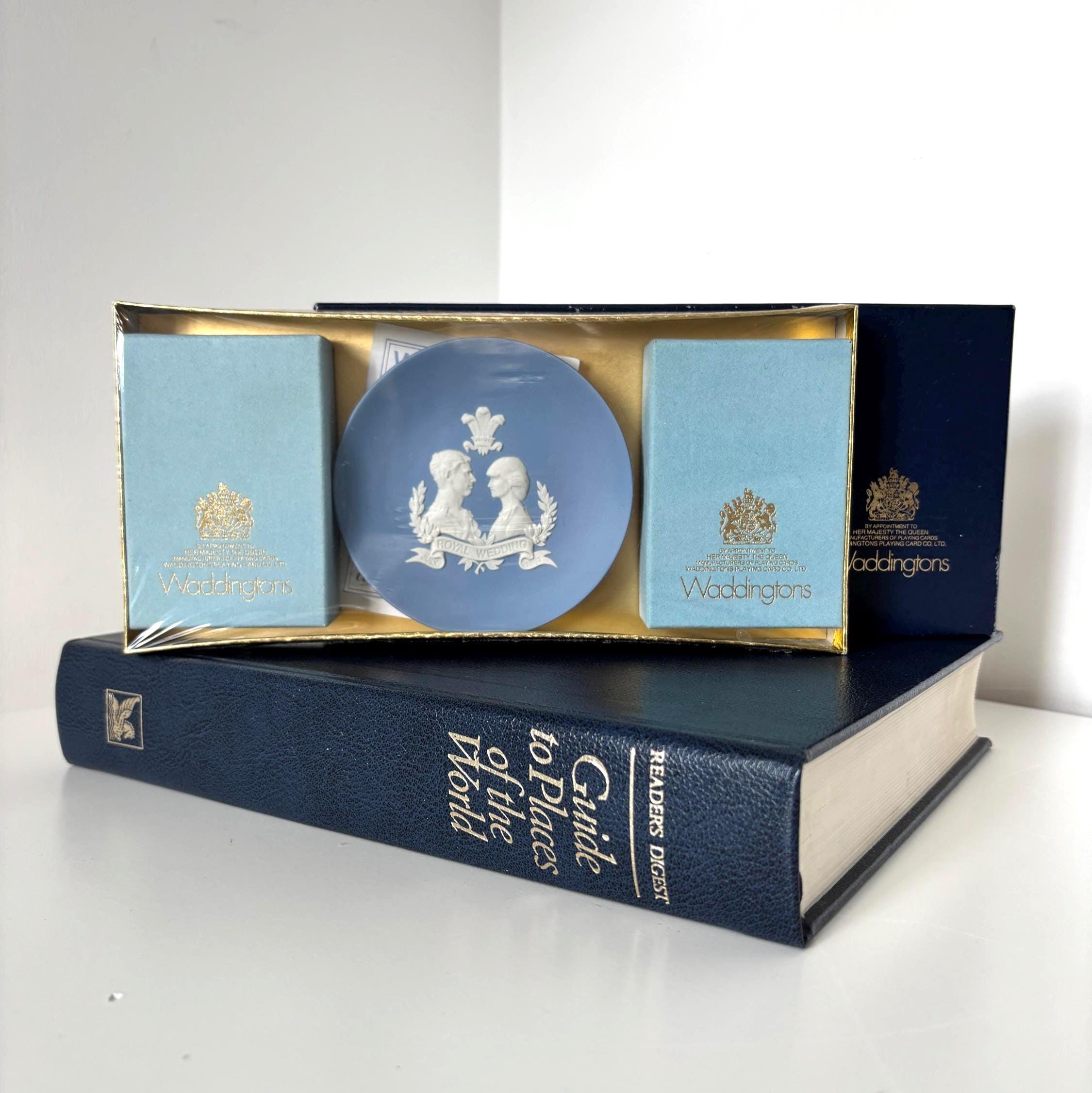 Vintage Wedgwood Jasperware Royal Wedding Card Set Waddingtons Playing Cards Boxed Charles Diana Gift