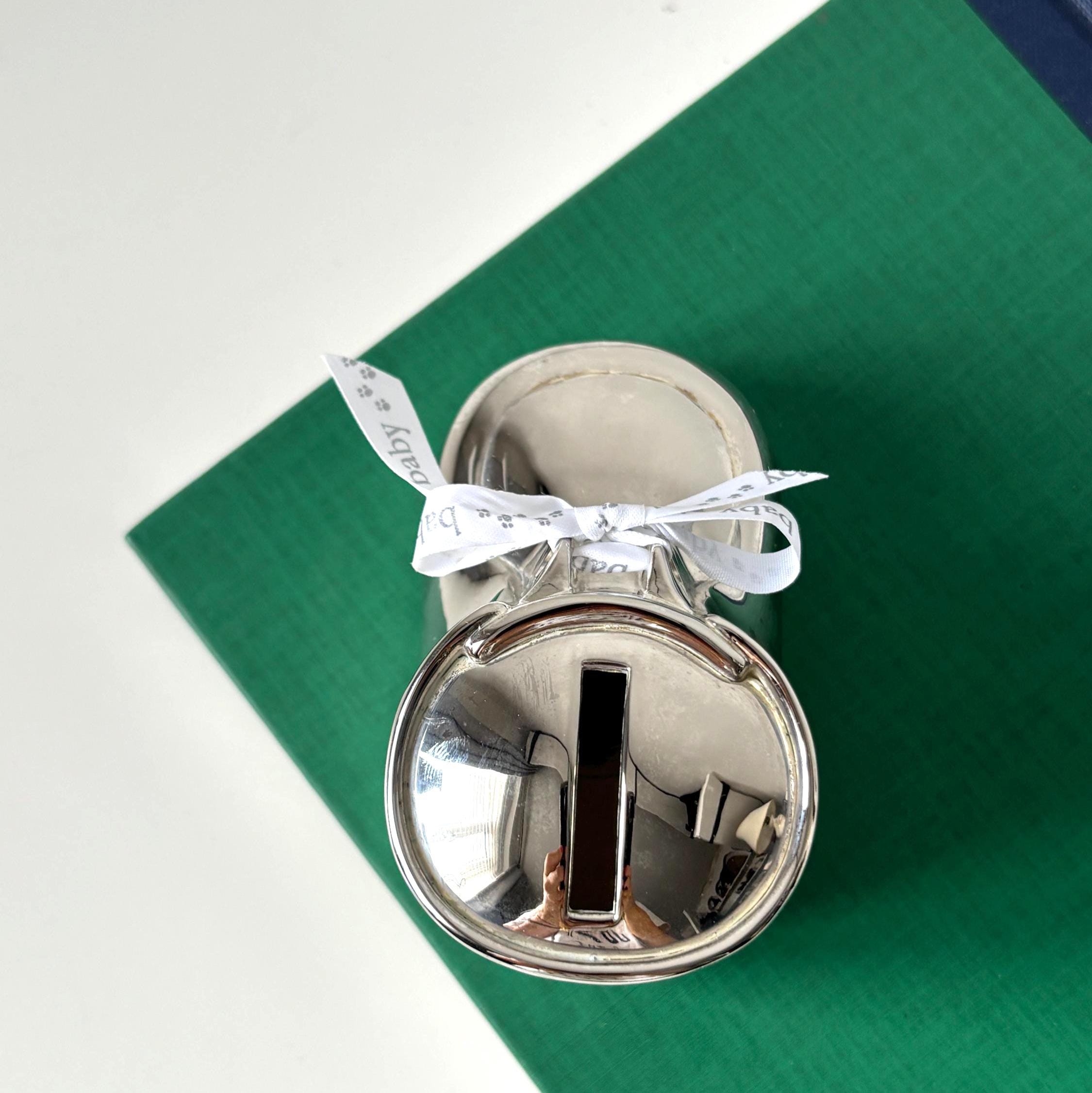 Silver Plated Baby Boot Money Bank with Original Box Christening Gift Keepsake