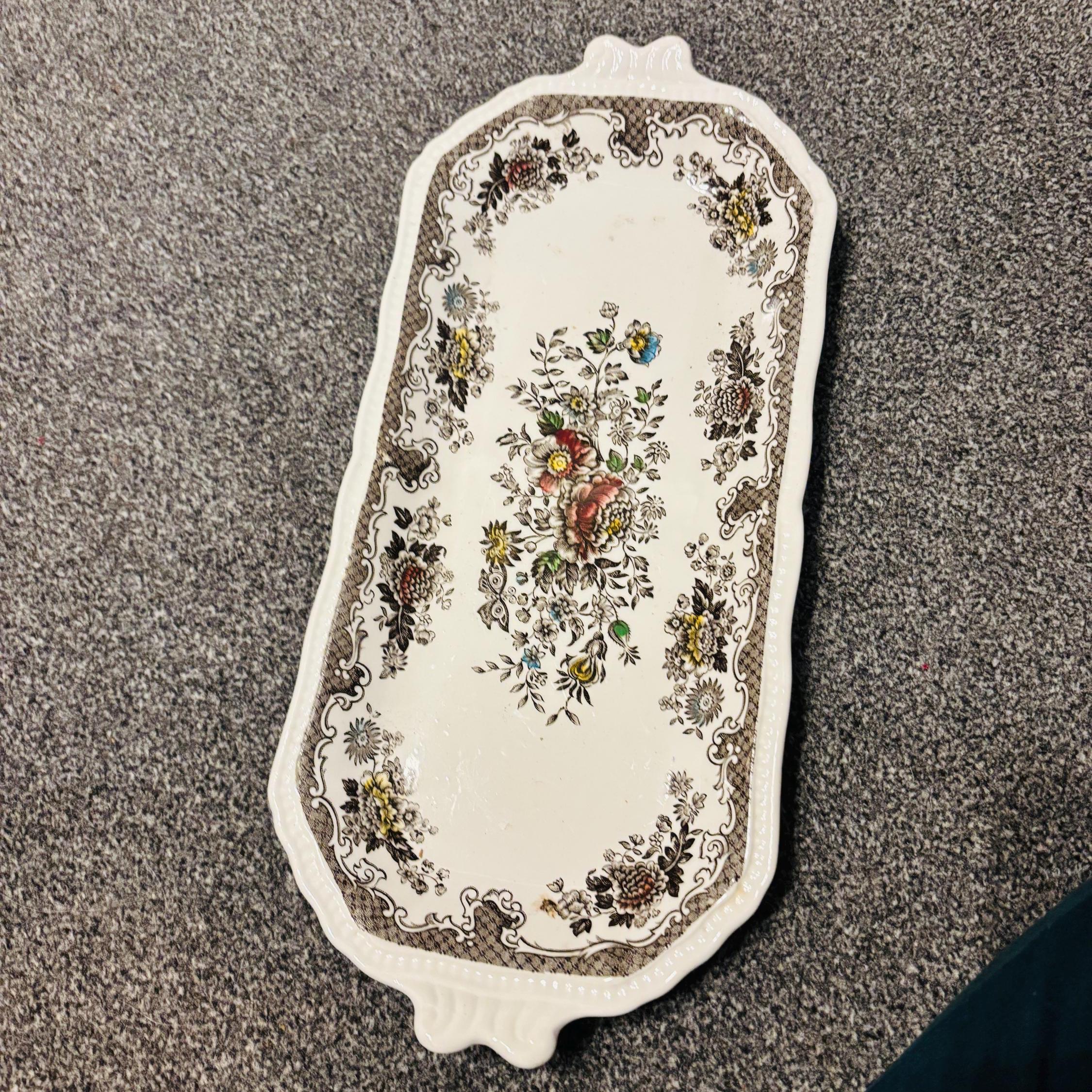 Vintage Enoch Wedgwood (Tunstall) “Balmoral” Ironstone Serving Tray – Made in England