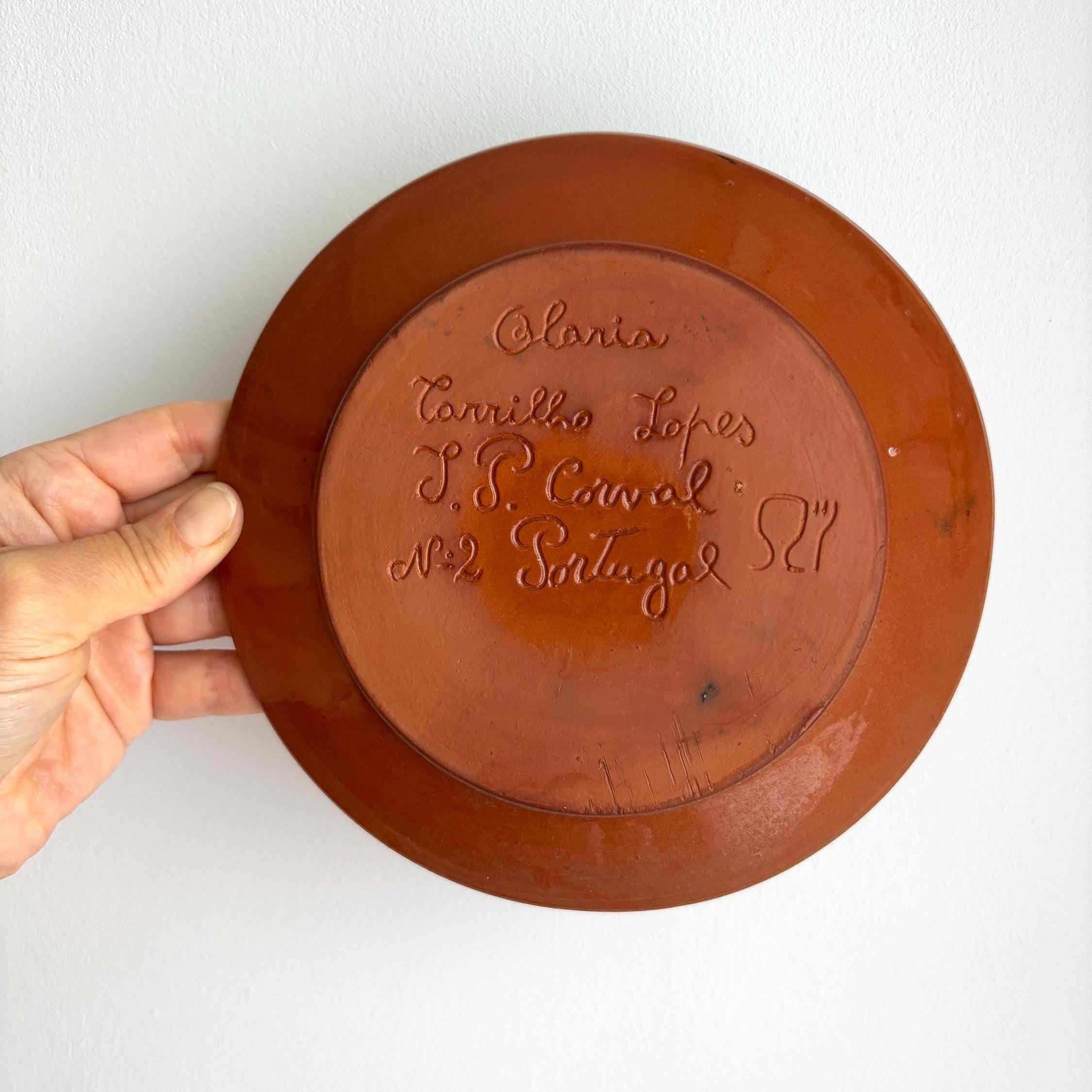 Vintage Portuguese Hand Painted Fruit Plate | Olaria Carrilho Lopes Pottery
