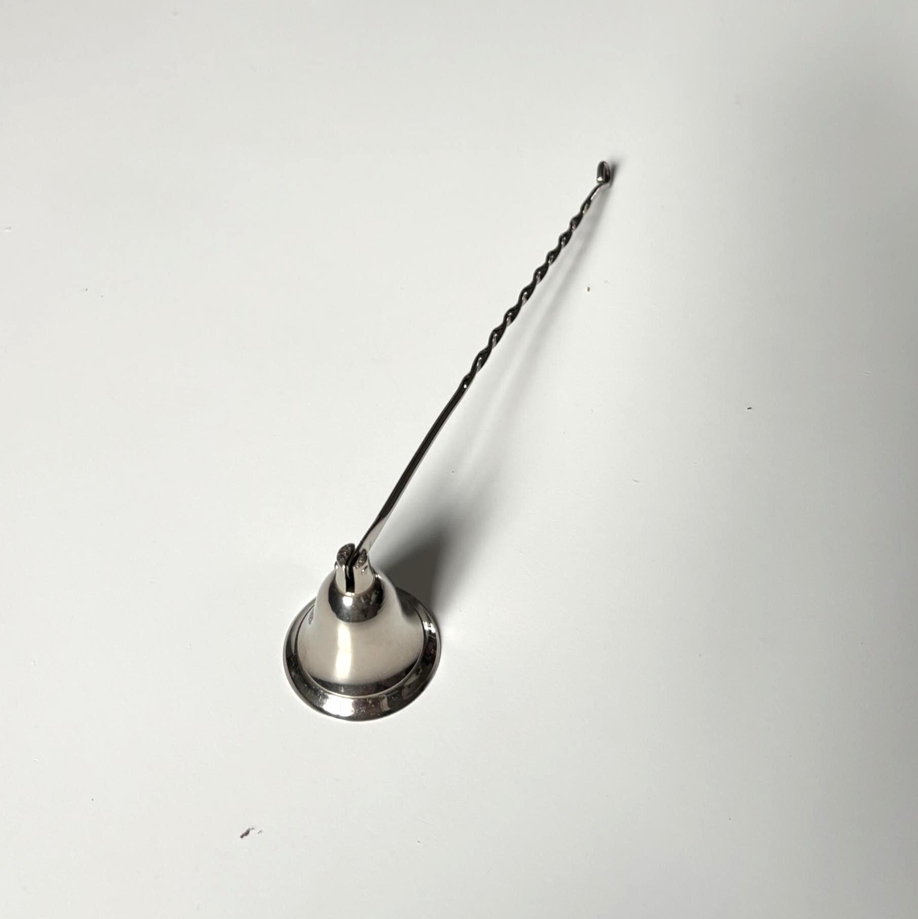 Vintage Silver Plate Candle Snuffer with Twisted Handle | Traditional Candle Extinguisher | Elegant Home Decor