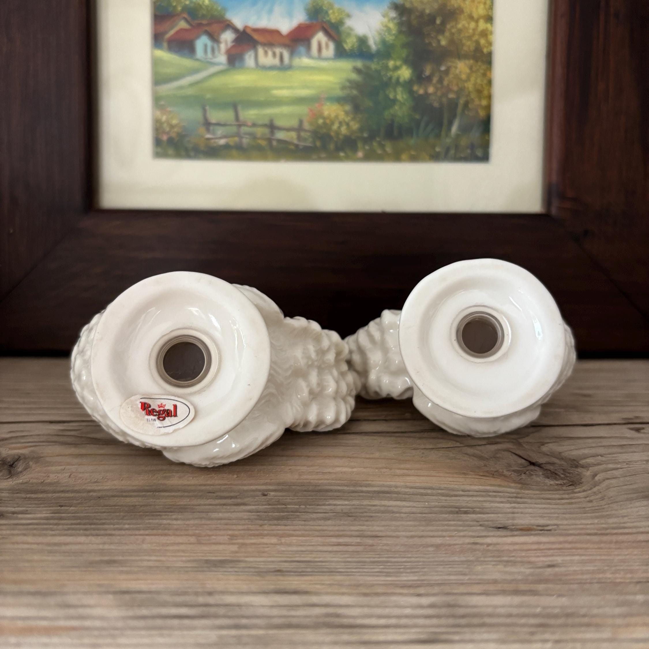 Vintage Cream Rooster Salt and Pepper Shakers | Ceramic Farmhouse Kitchen Pair