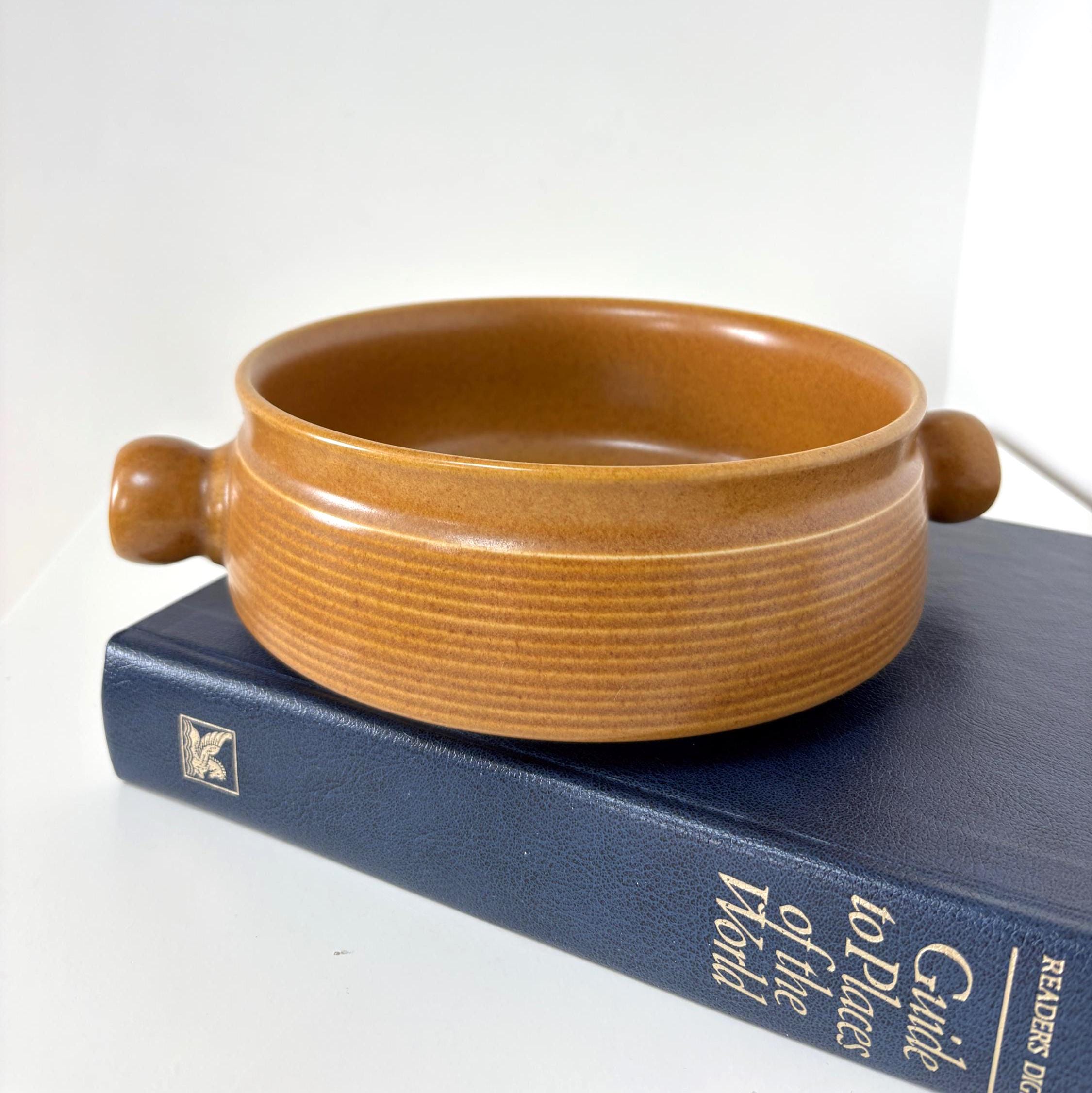 Vintage Denby Langley Canterbury Stoneware Serving Dish Brown Ribbed Mid Century Casserole Bowl