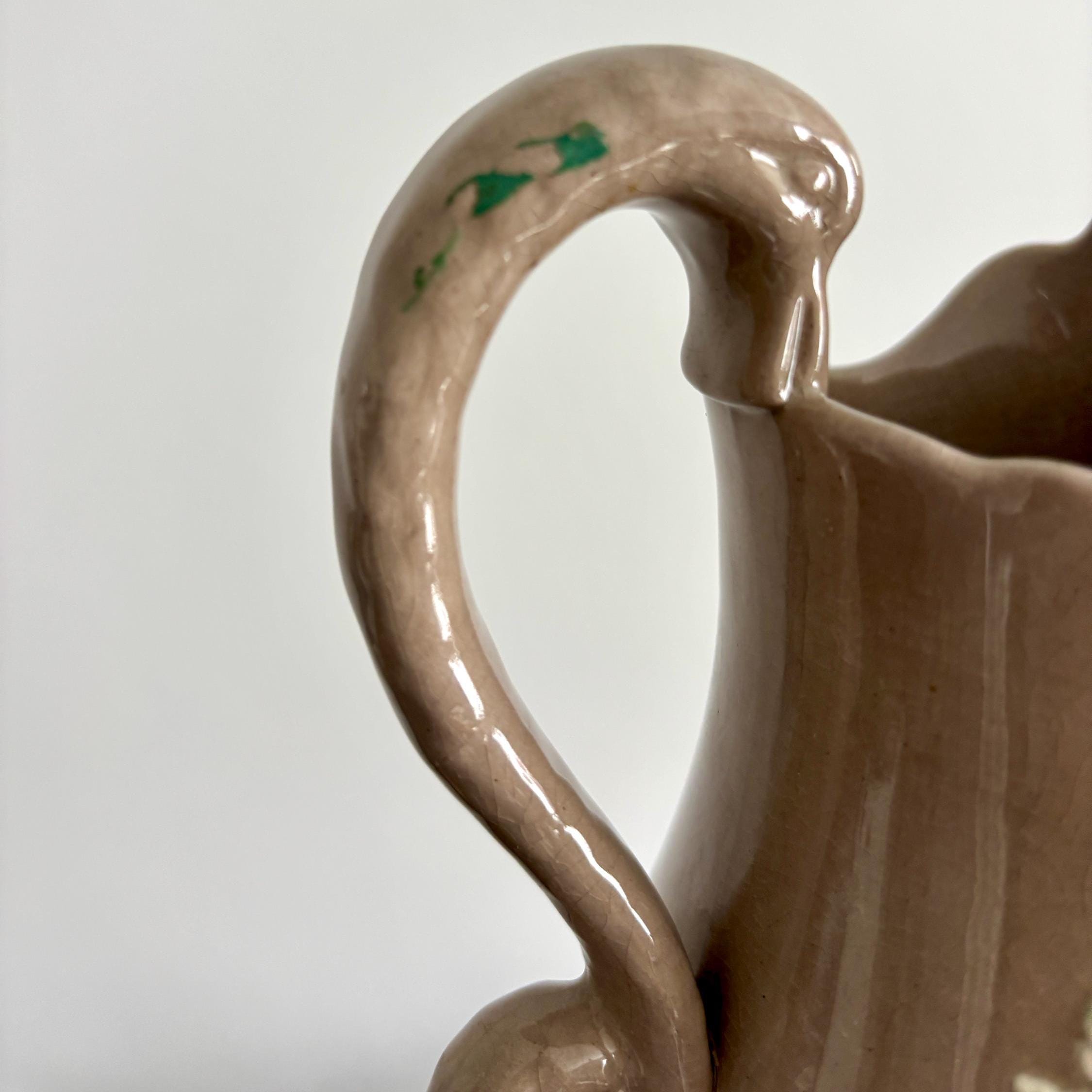 Vintage Ceramic Jug Vase with Floral Design