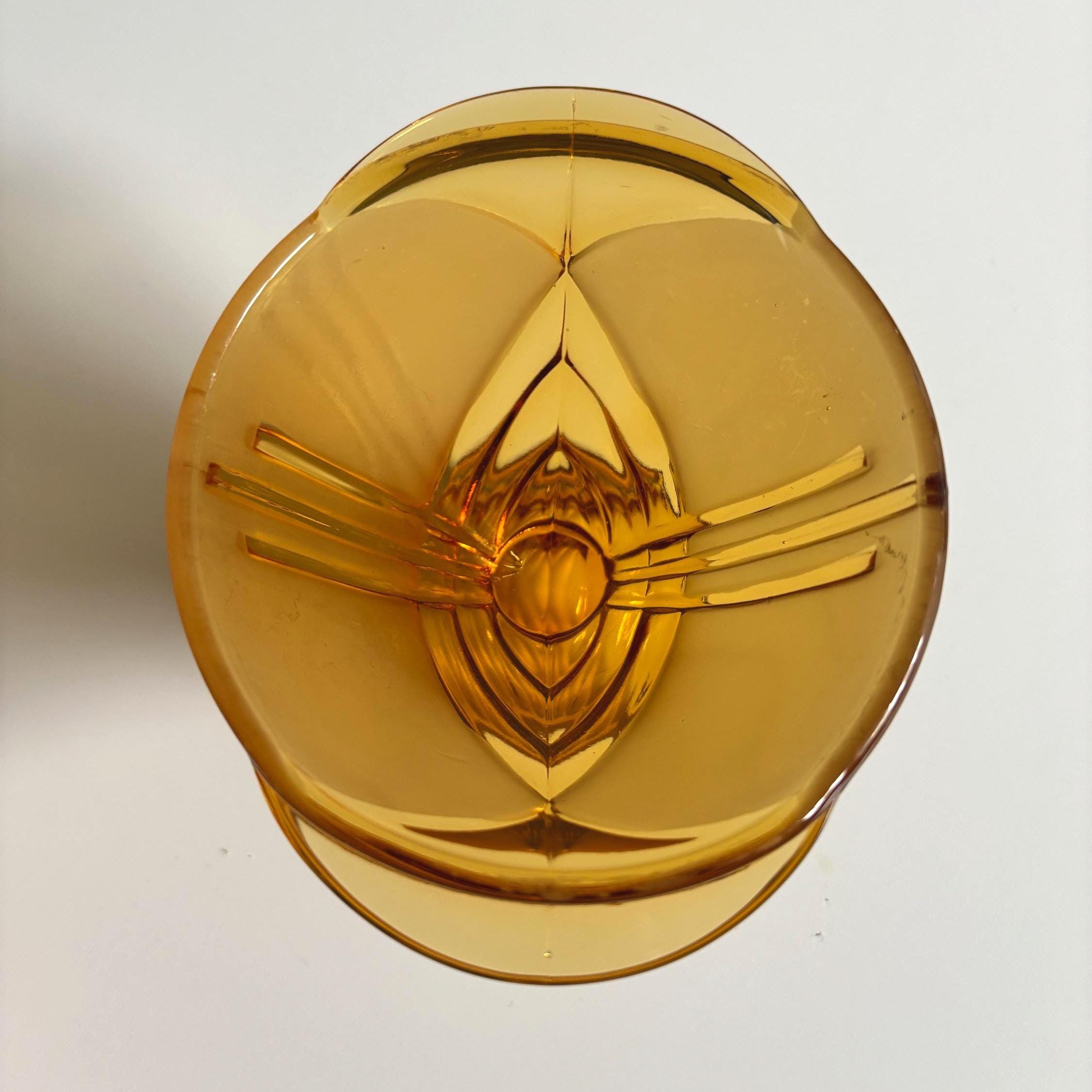 Vintage Amber Glass Bowls | Stölzle Hermanova Hut, Czech MCM Pair