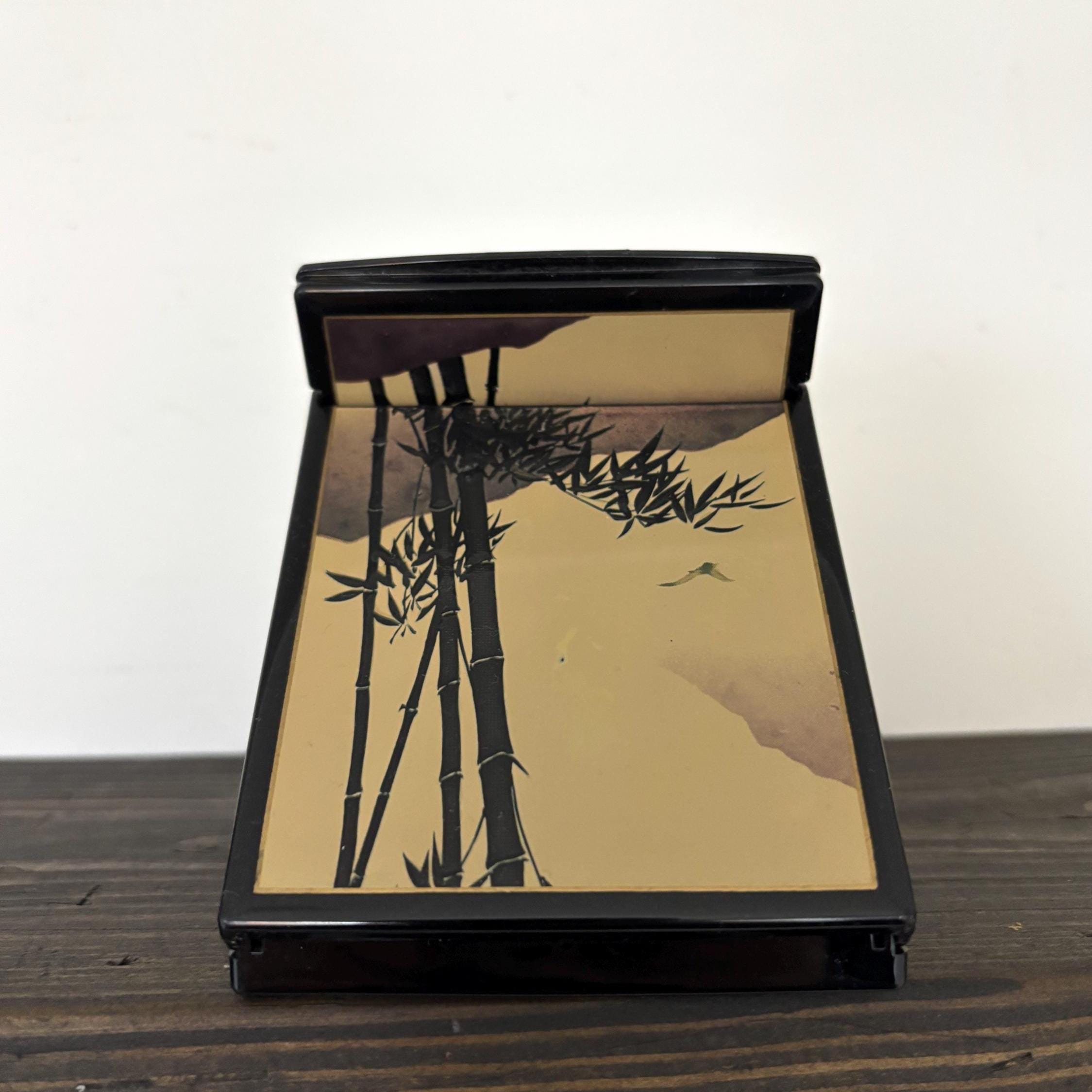 Vintage Japanese Folding Vanity Mirror | Bamboo Design | TAKE Japan Art Collection 1970s–90s | Plastic
