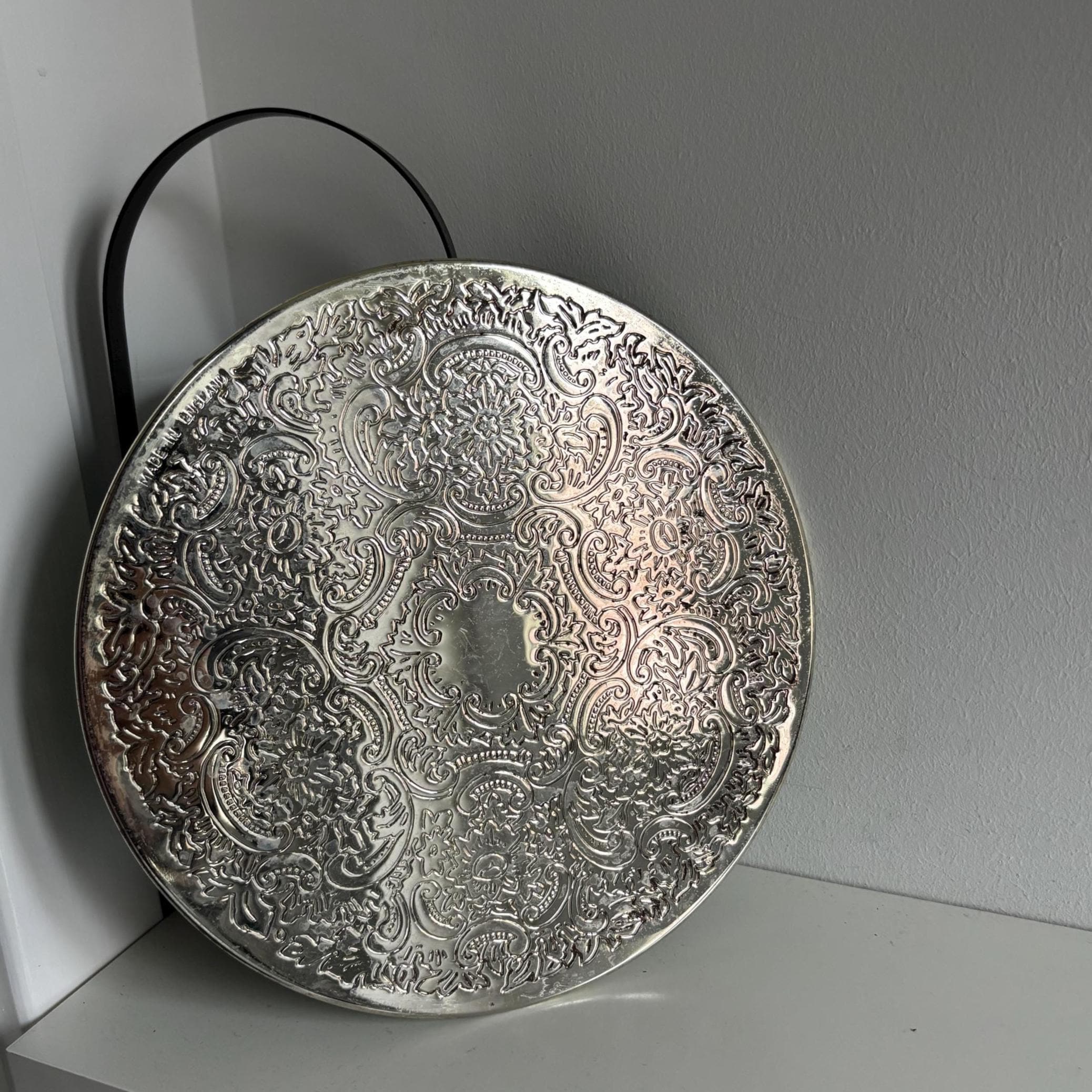 Vintage Silver Plated Decanter Slides | Chased Rococo Barware Coasters