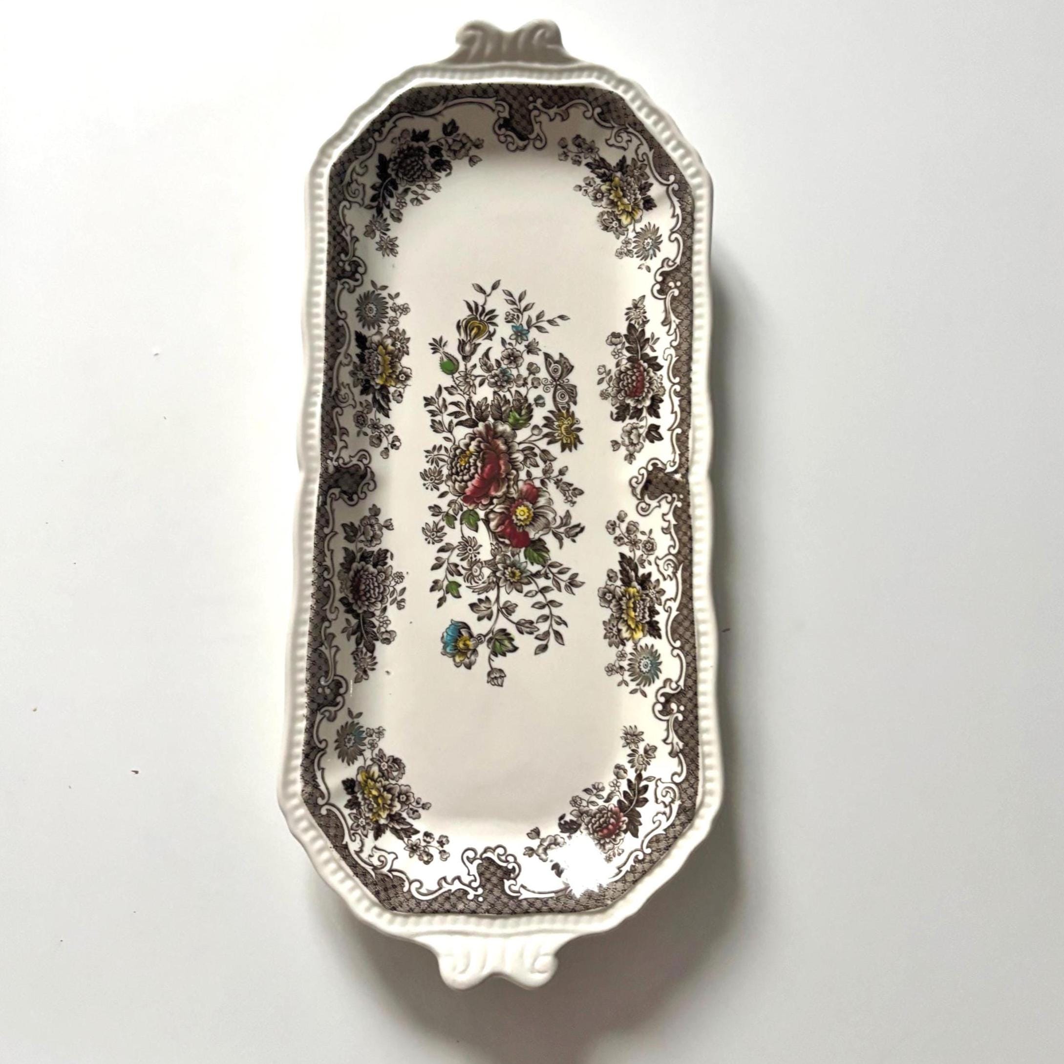 Vintage Enoch Wedgwood (Tunstall) “Balmoral” Ironstone Serving Tray – Made in England
