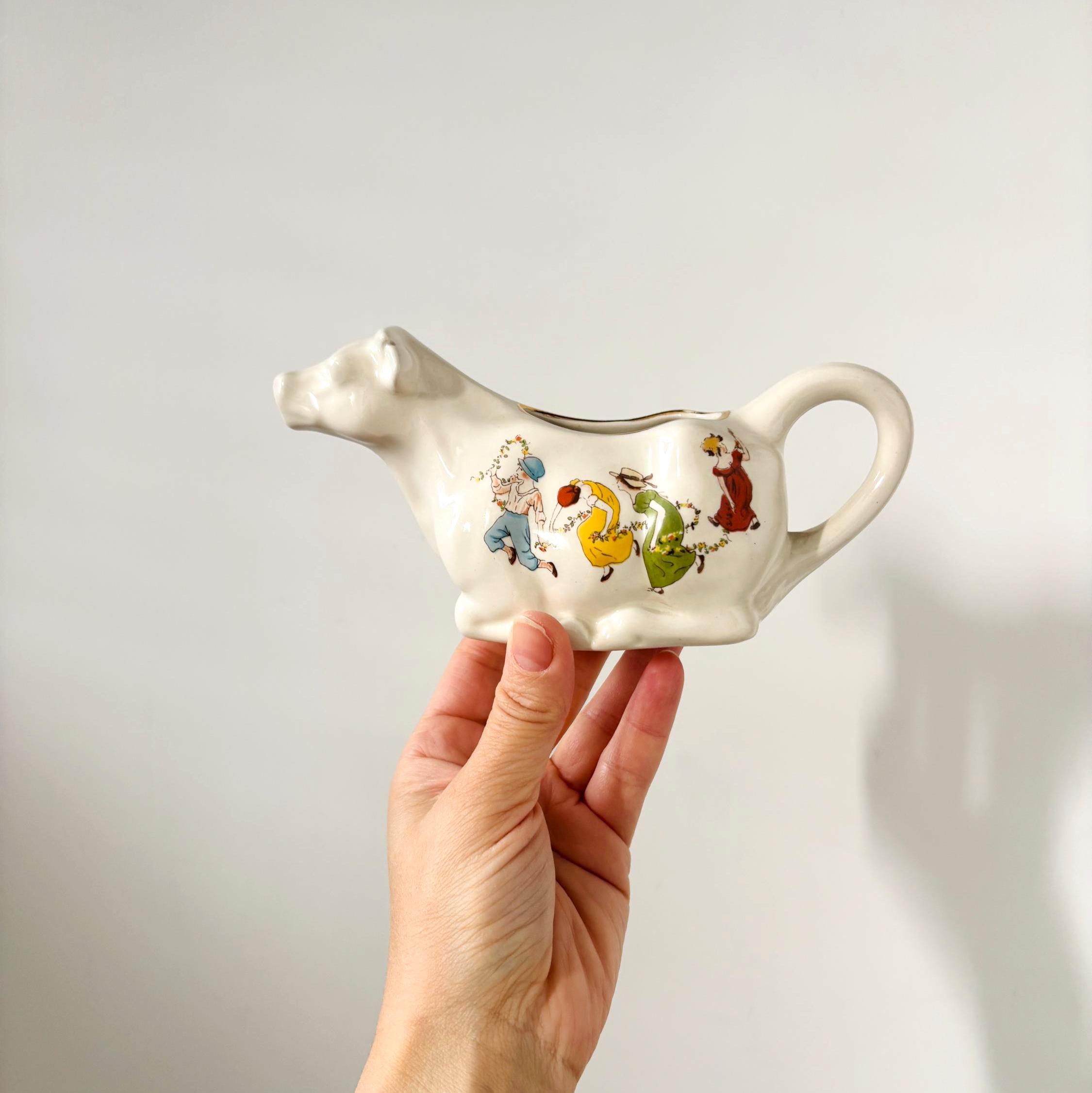 Vintage Crown Devon Cow Creamer Nursery Rhyme Milk Jug