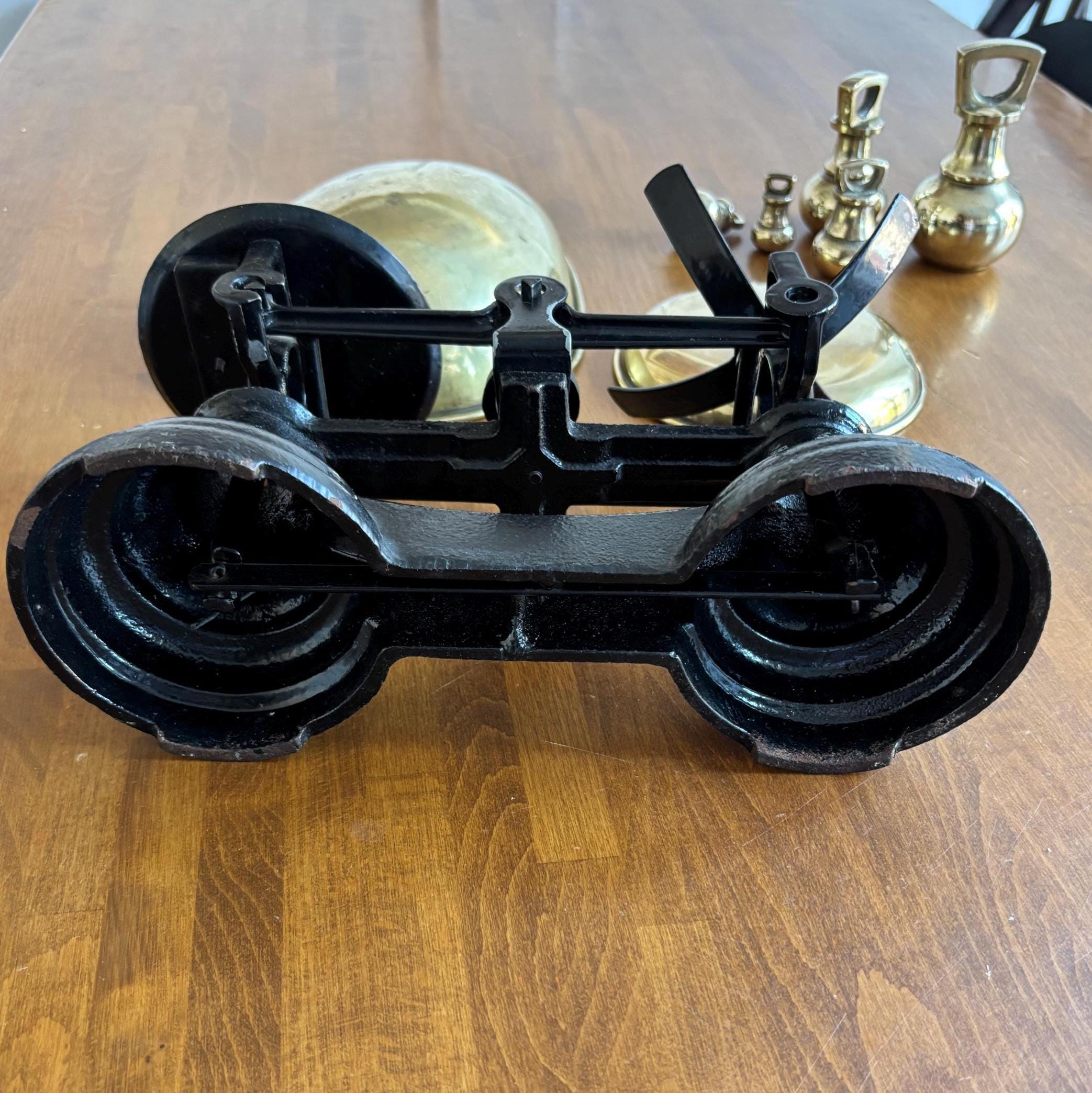 Vintage Librasco Brass Kitchen Scales With Original Weights English Farmhouse Kitchenalia Decor