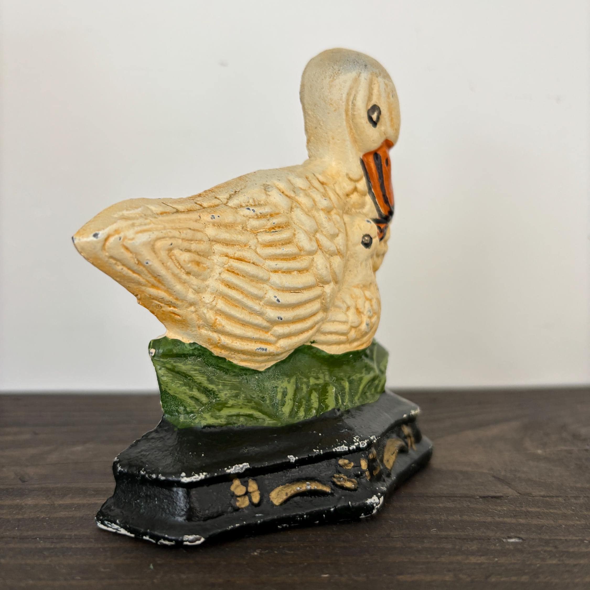 Cast Iron Duck Doorstop, Duckling Figurine, Vintage Farmhouse Kitchen Decor, Mother Baby Ducks Ornament