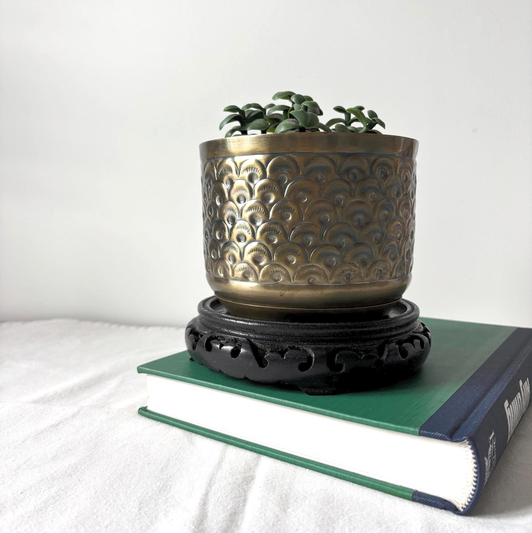Vintage Wooden Display Stand Carved Chinese Style Vase Plant Plinth Base