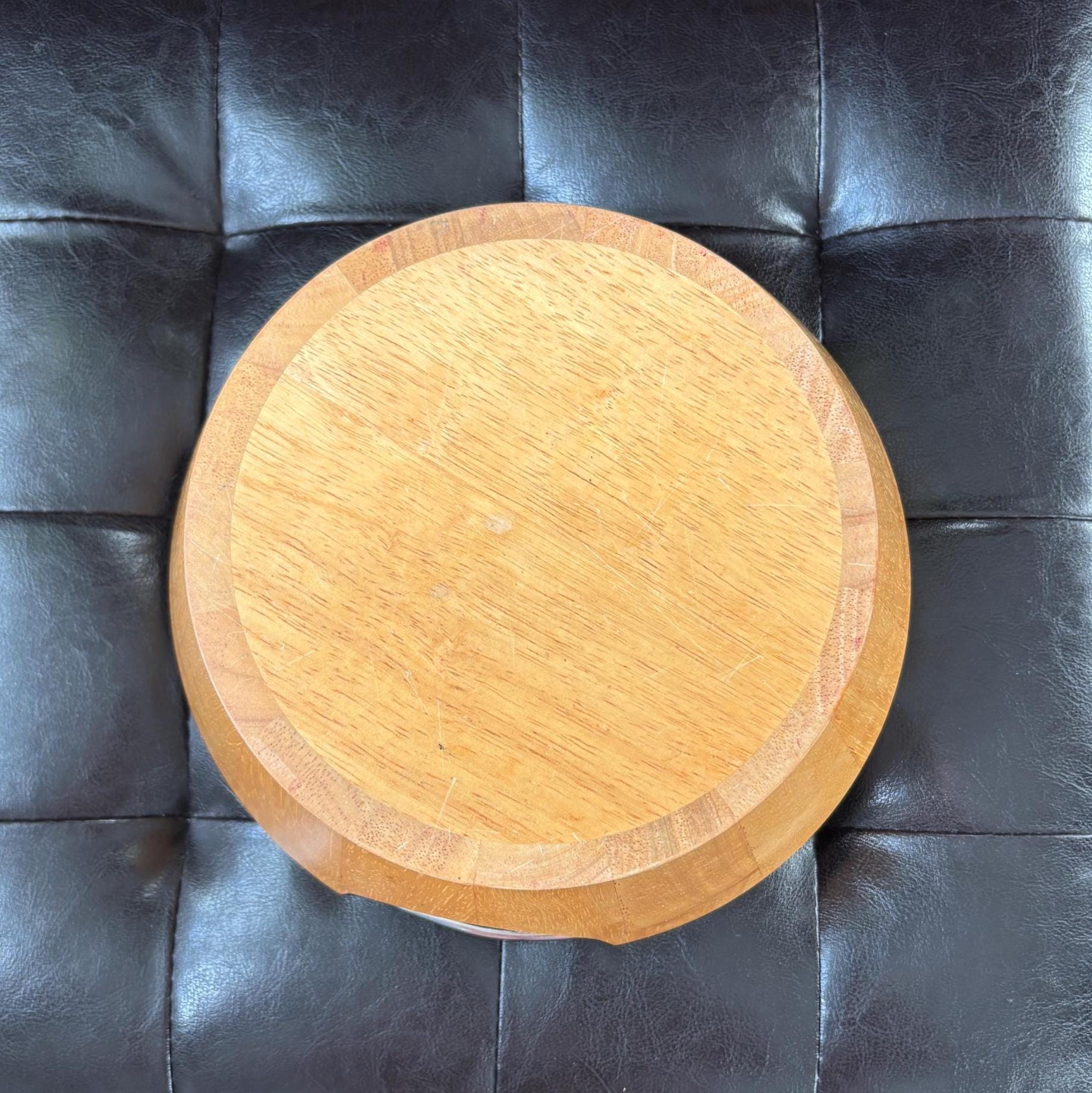 Vintage Wooden Salad Bowl with Chrome Handles | Mid Century Modern Serving Bowl