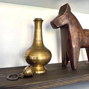 Vintage Brass Hindu Kamandal: Holy Water Pot, Gangajal Bottle