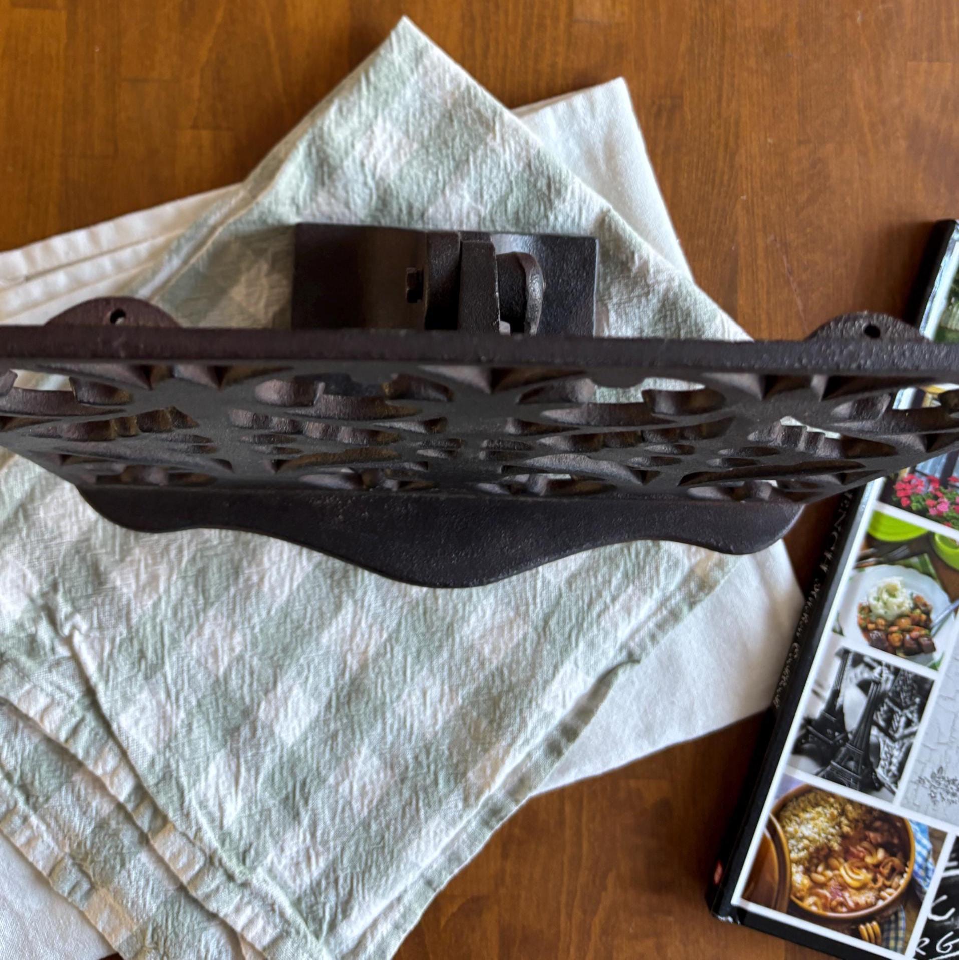 Vintage Cast Iron Cookbook Stand Adjustable Recipe Holder Gothic Book Stand Missing Weights