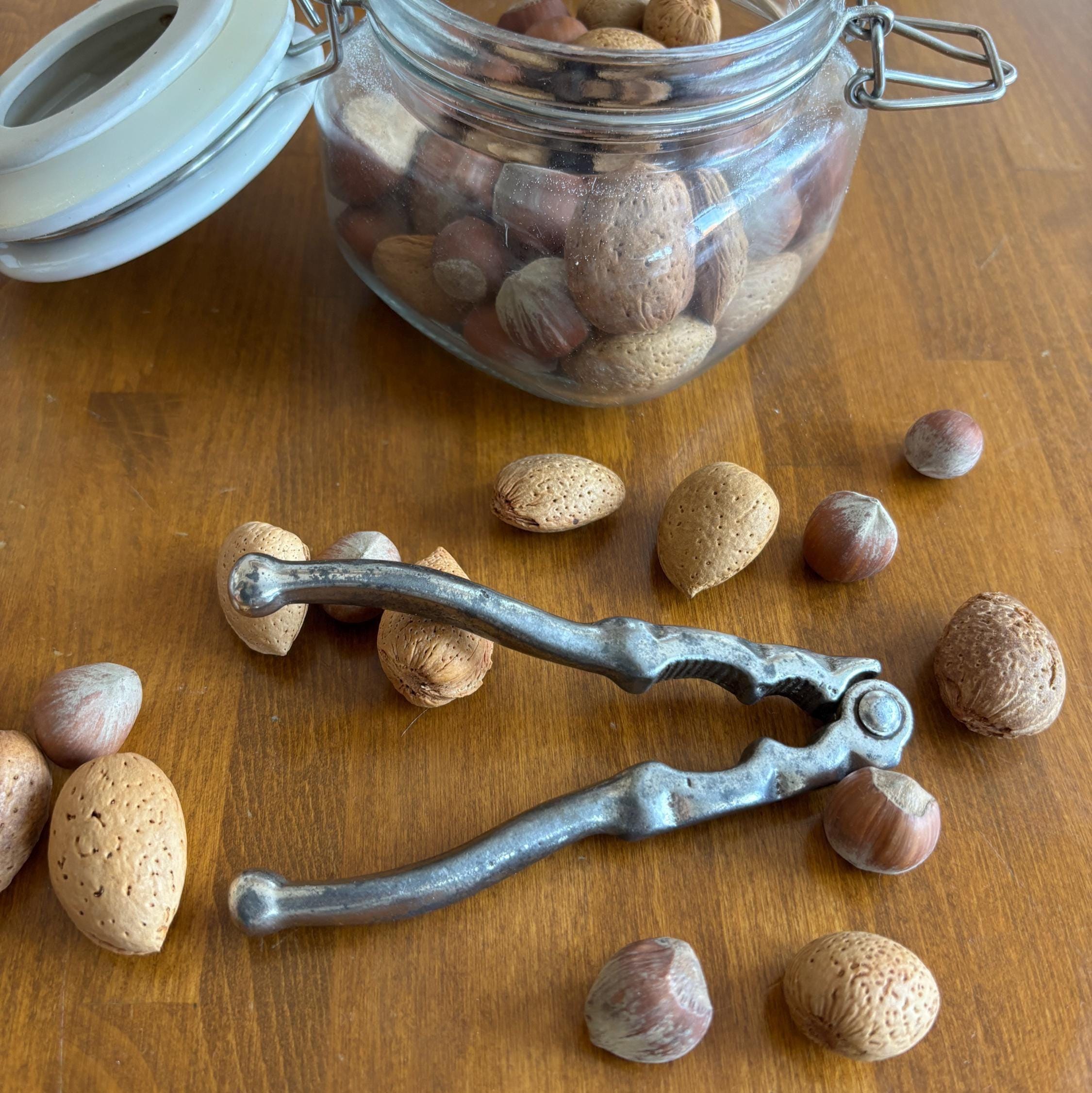 Vintage Cast Metal Nutcracker | Rustic Walnut & Hazelnut Cracker