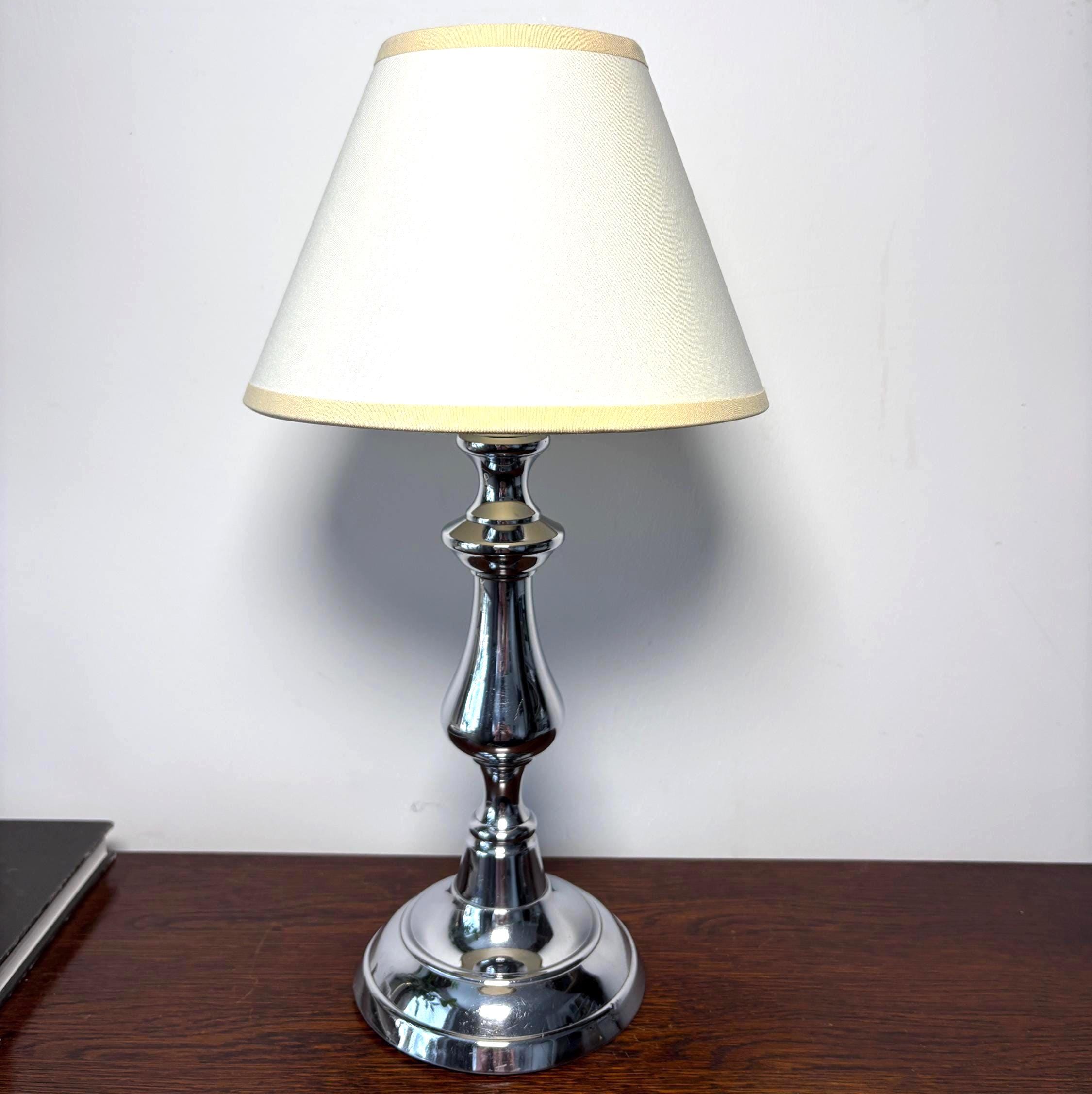 Polished Chrome Baluster Candlestick | Heavy Hotel Style