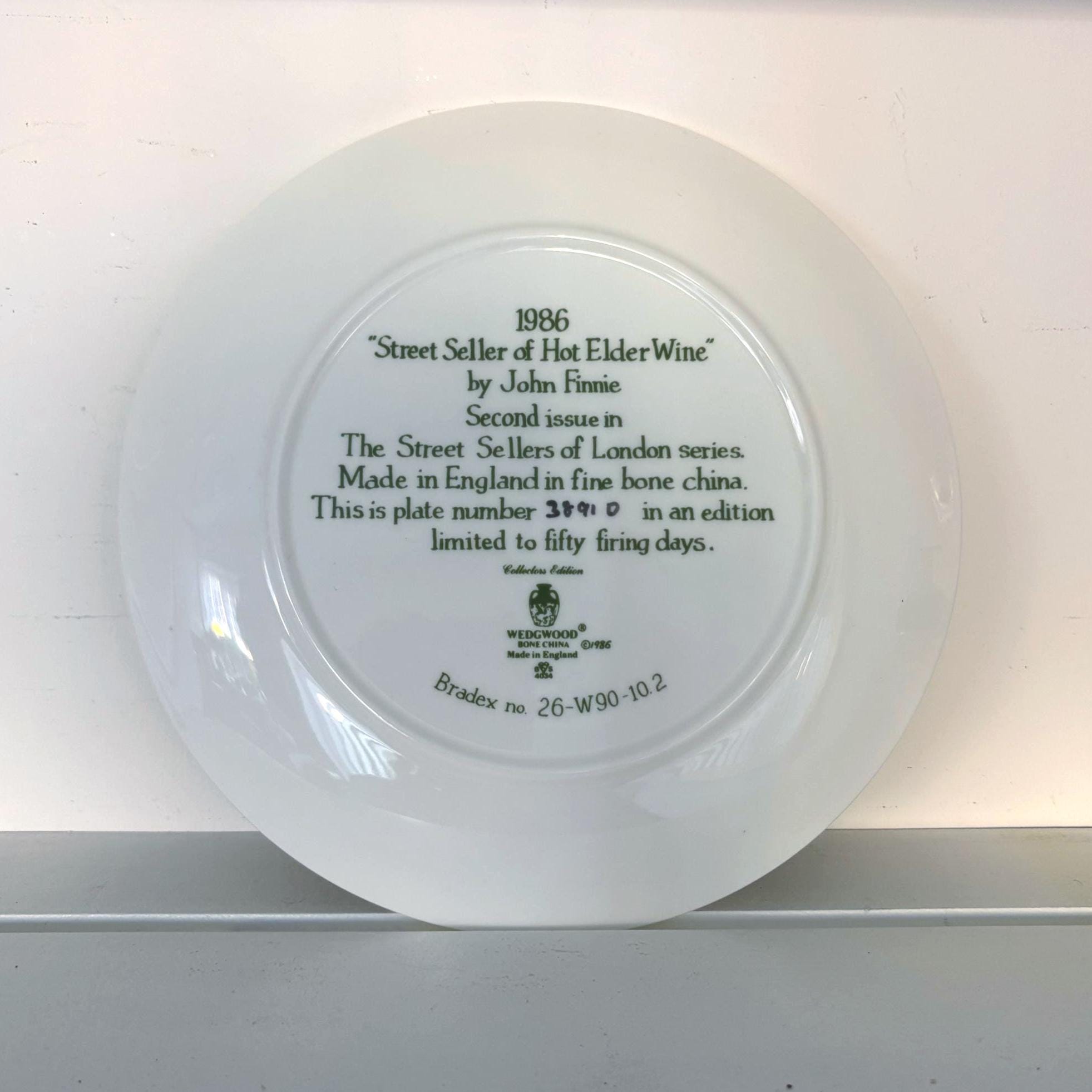 Wedgwood Collector Plate | Street Seller of Hot Elder Wine, 1986