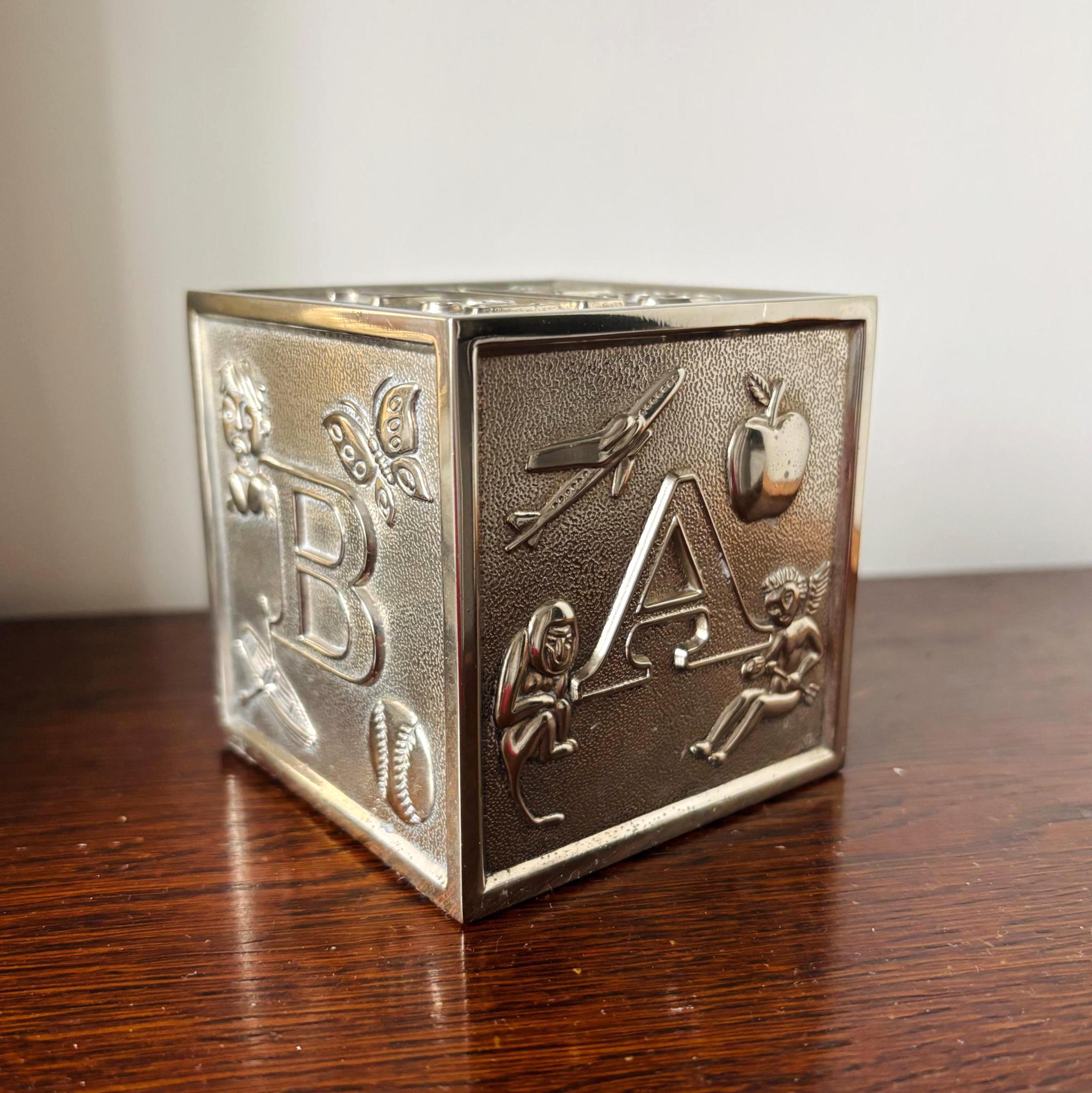 Personalised Silver ABC Money Box Keepsake New Baby - UK