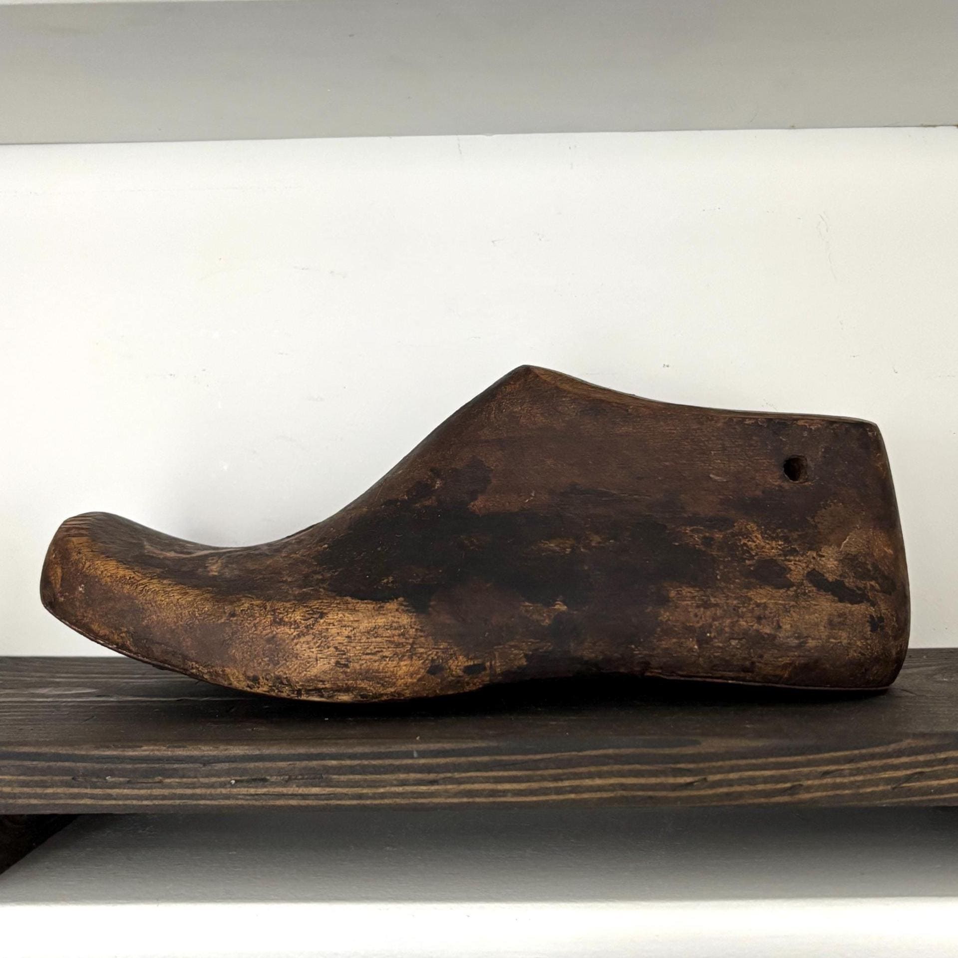 Vintage Wooden Shoe Last | Rustic Cobbler Tool | Antique Shoemaker Form | Farmhouse Industrial Decor