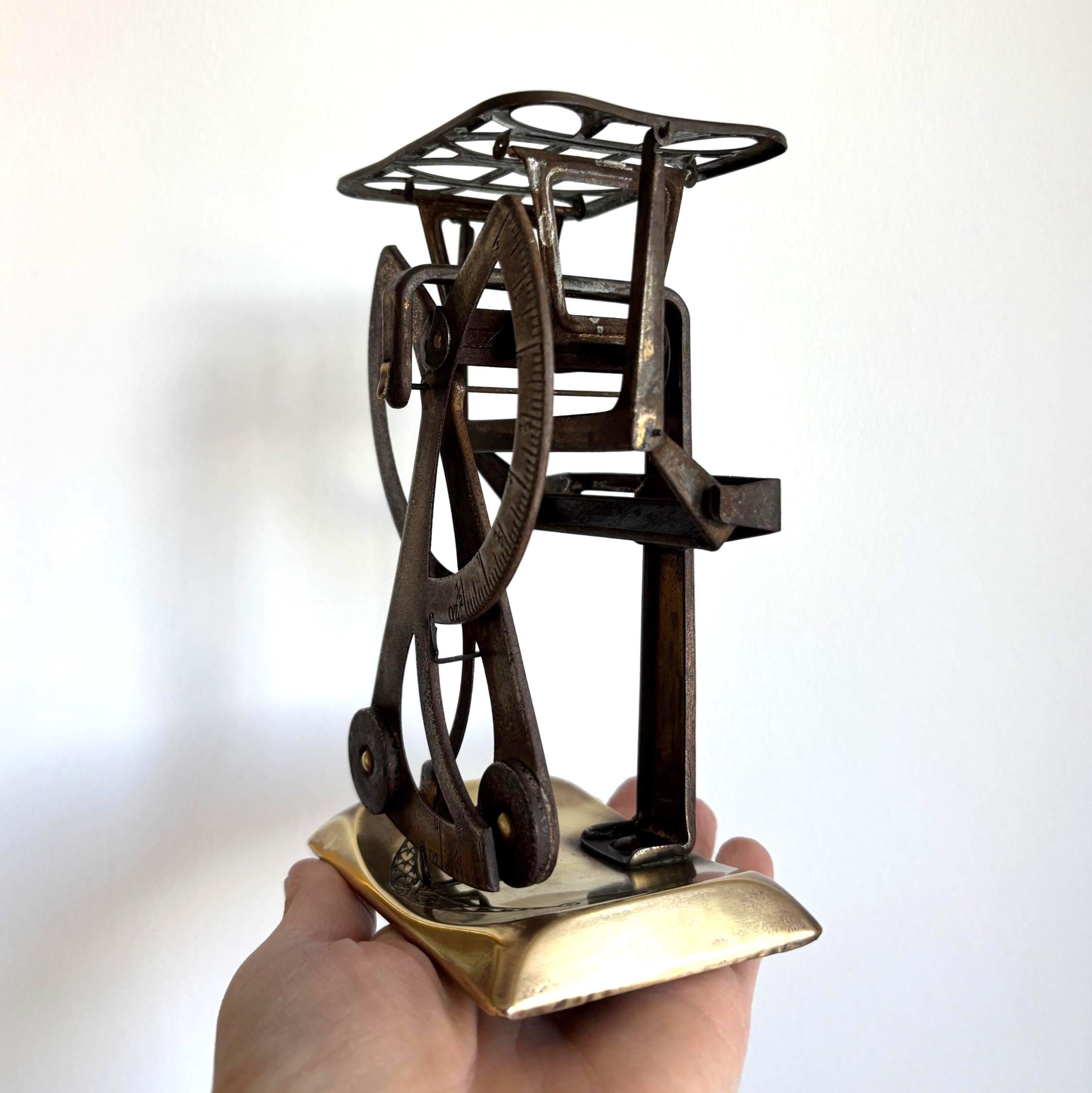 Antique Balduin Heller Art Nouveau Brass Letter Scale German DRP Postal Desk Collectible