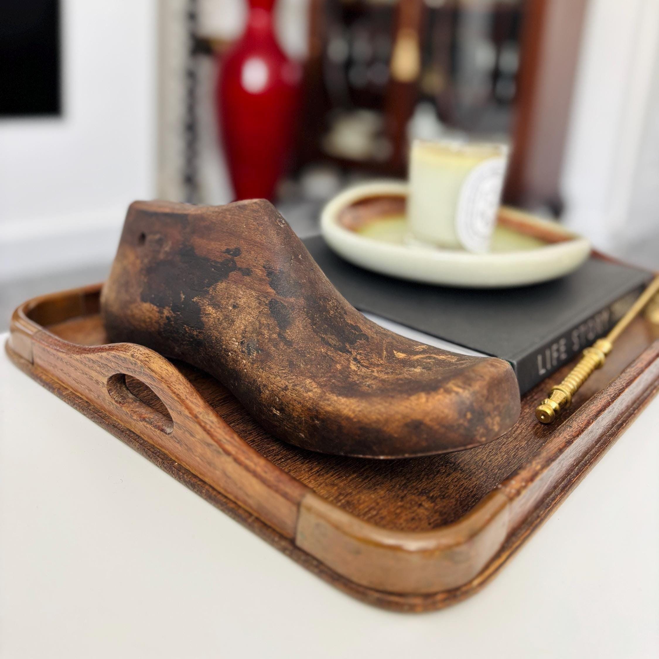 Vintage Wooden Shoe Last | Rustic Cobbler Tool | Antique Shoemaker Form | Farmhouse Industrial Decor