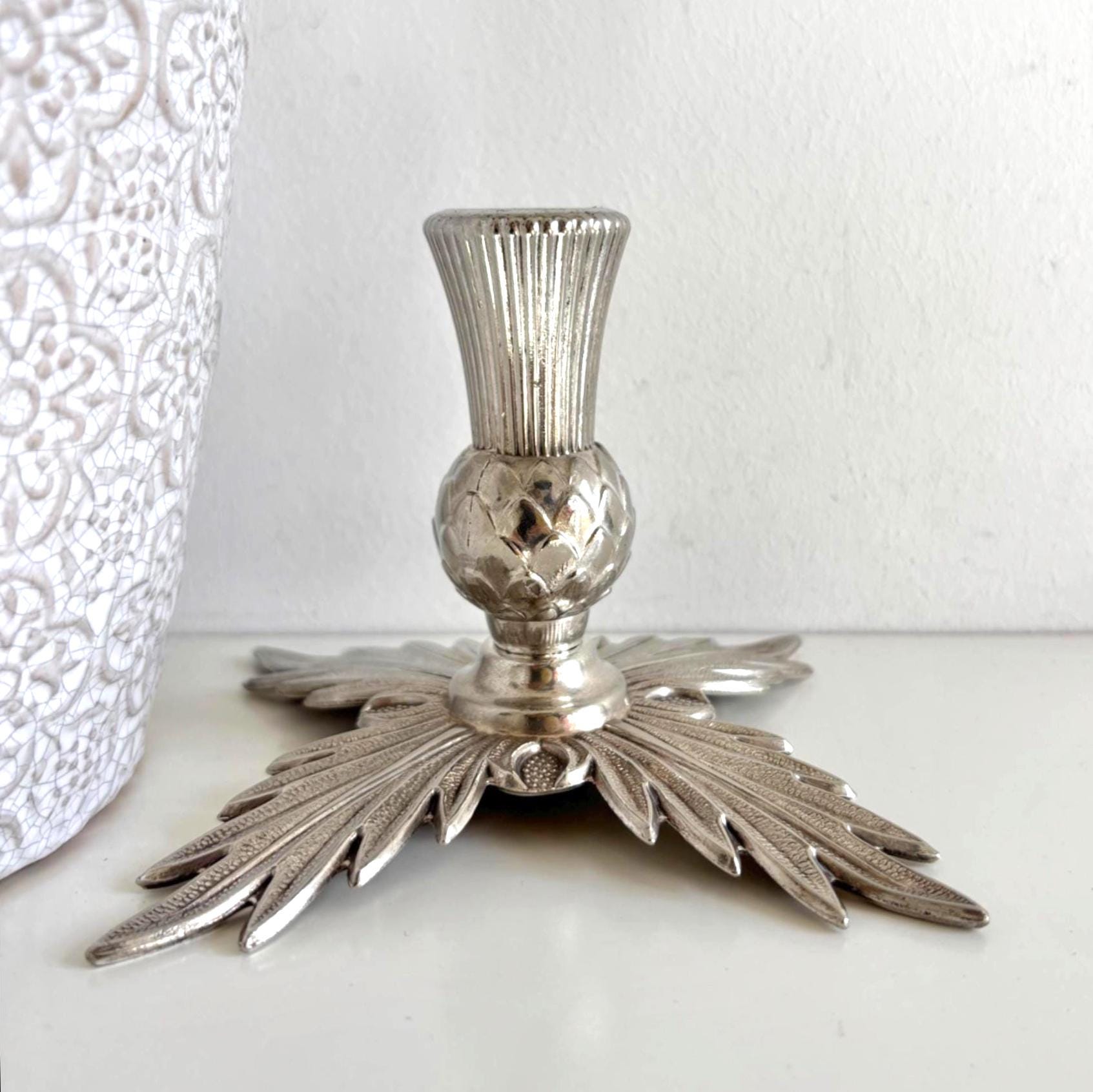Vintage Ianthe Silver Plated Candle Holder | Made in England