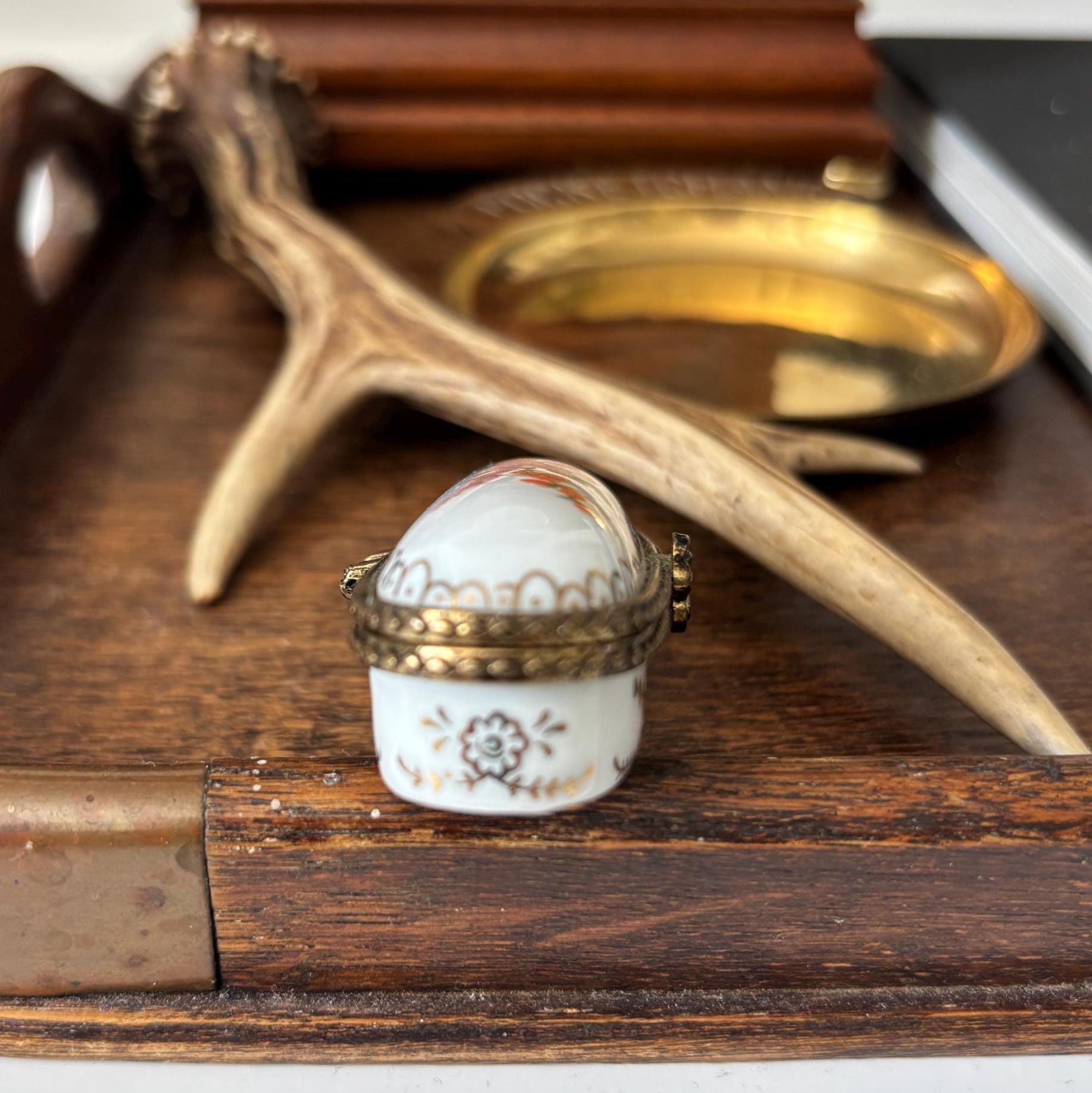 Vintage Del Prado Porcelain Floral Trinket Box Limoges Style Pill Box Keepsake Gift Collectible