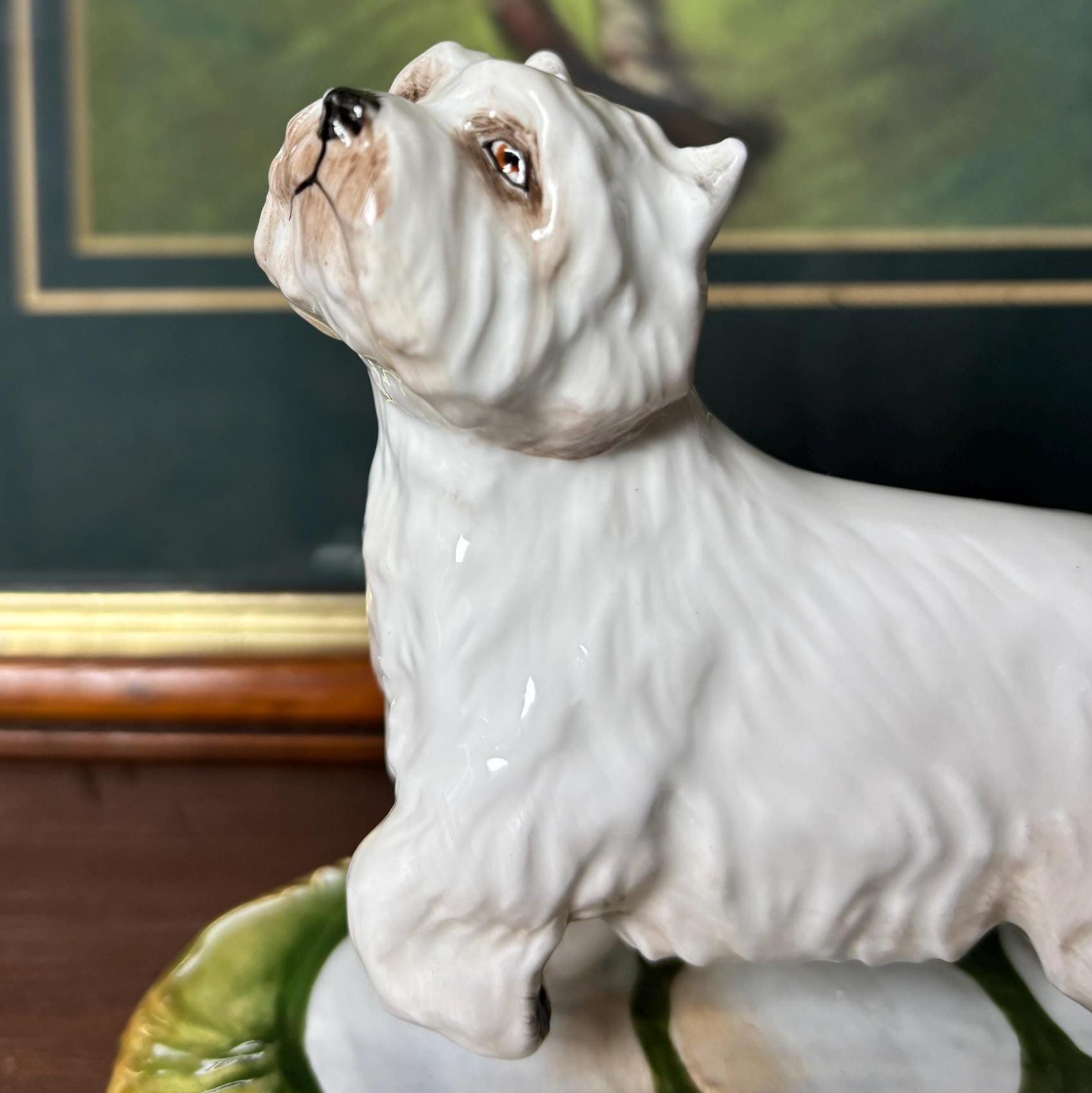 Vintage Royal Stratford West Highland Terrier Figurine Hand Painted Porcelain Dog Ornament Westie Collectible