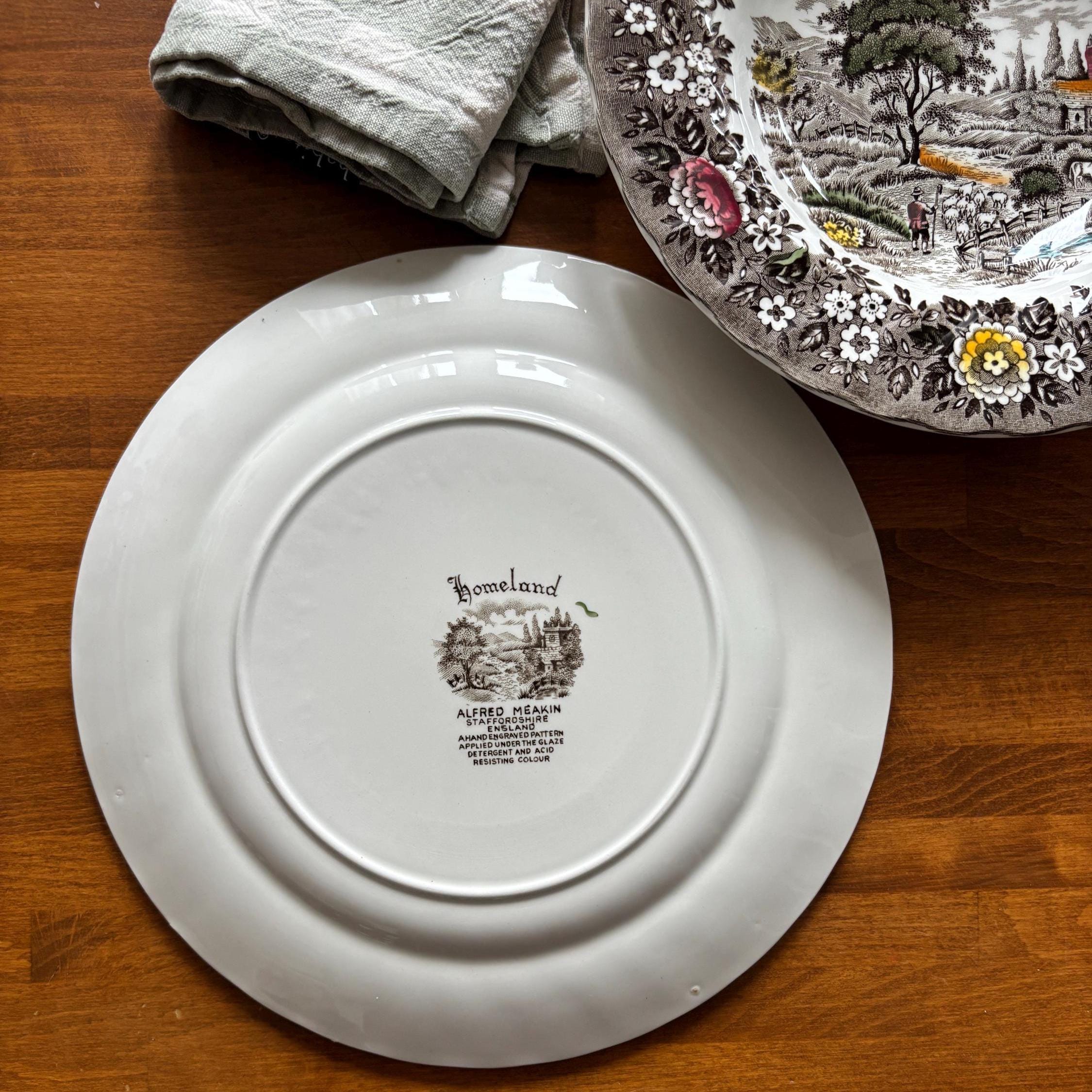 Vintage Alfred Meakin Homeland Dinner Set 4 Plates Bowls Cottage Farmhouse England
