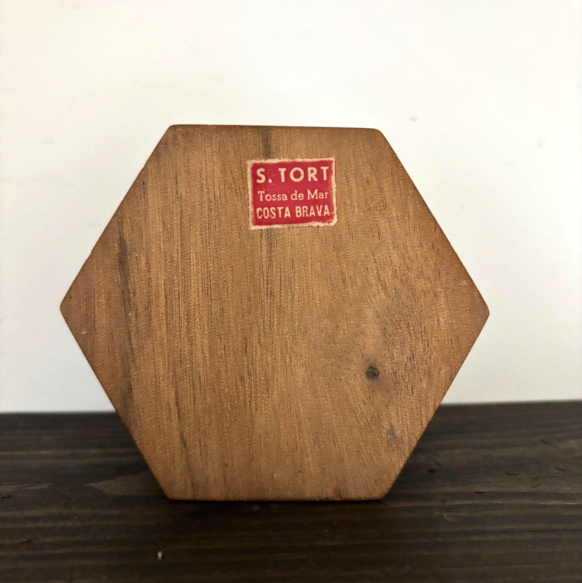 Vintage Spanish Marquetry Jewelry Box Tossa de Mar Costa Brava Wood Mosaic Hexagon