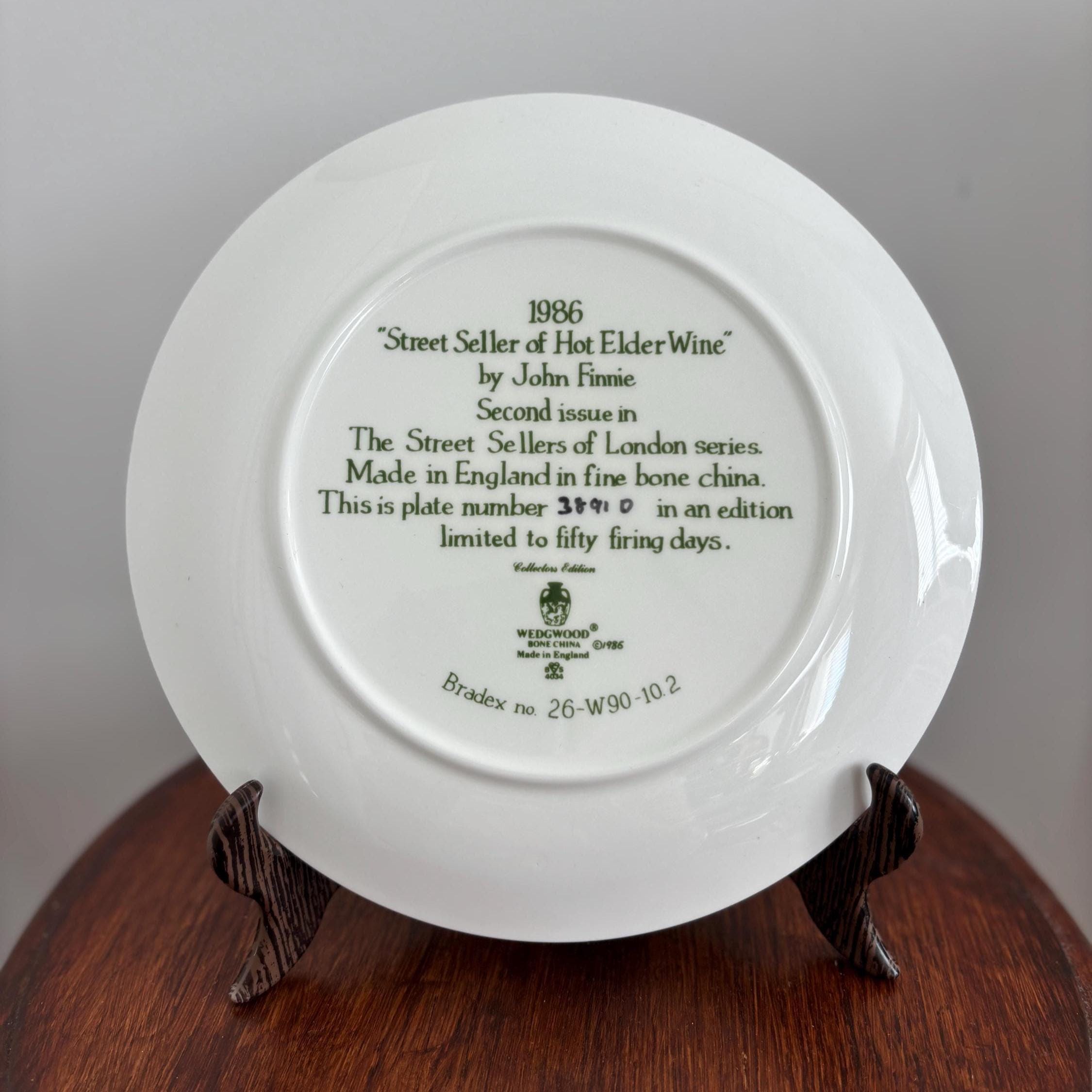 Wedgwood Collector Plate | Street Seller of Hot Elder Wine, 1986