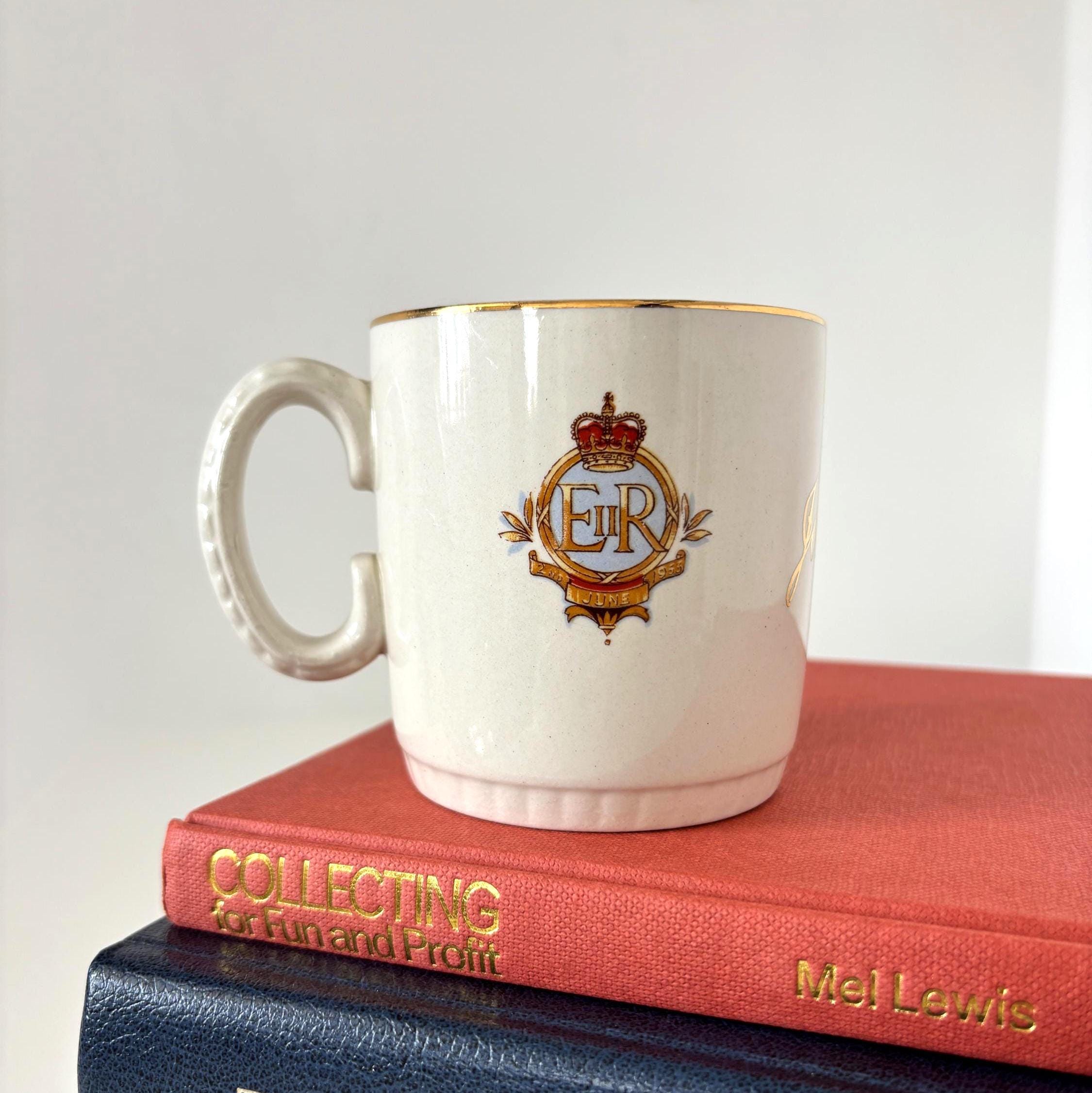 1953 Queen Elizabeth II Coronation Mug Nelson Ware Royal Commemorative Cup Made England